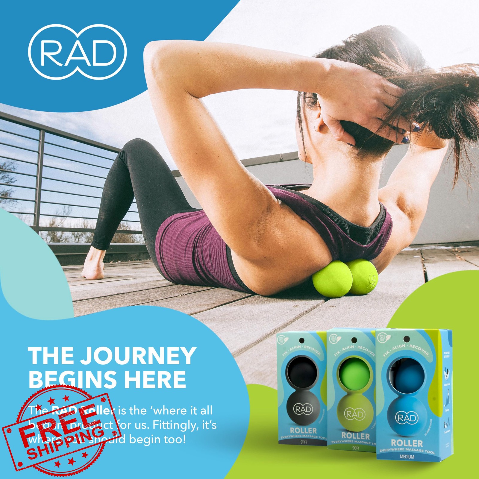 RAD soft peanut roller ball massager