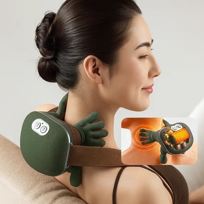 Electric Neck & Shoulder Massager with Heat Shiatsu 4D Kneading Pain Relief NEW