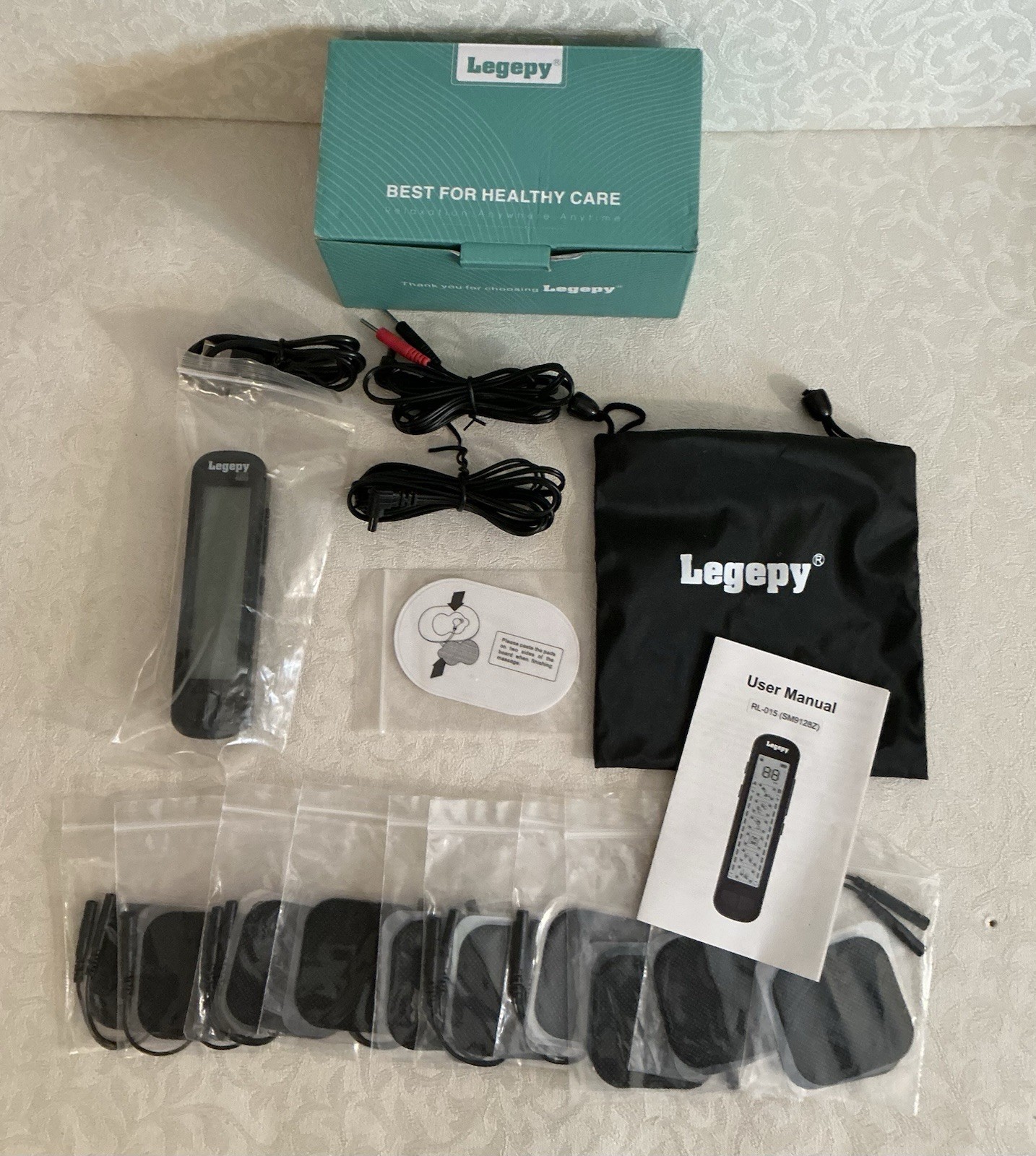 Legepy SM Tens & PMS Unit RL-015 Muscle Stimulator w/Electrodes Pads-NEW