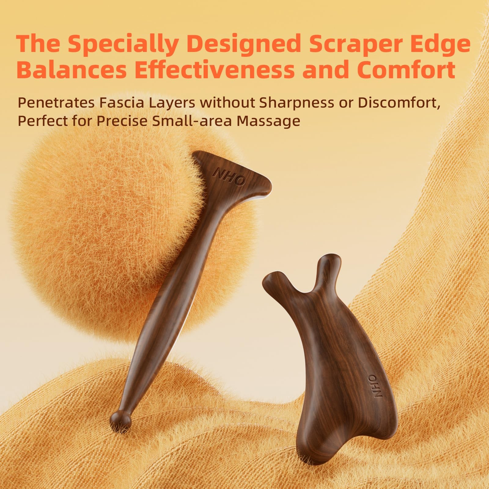 2-in-1 Sandalwood Gua Sha Tool Fascia Scraper & Lymphatic Drainage for Face, …