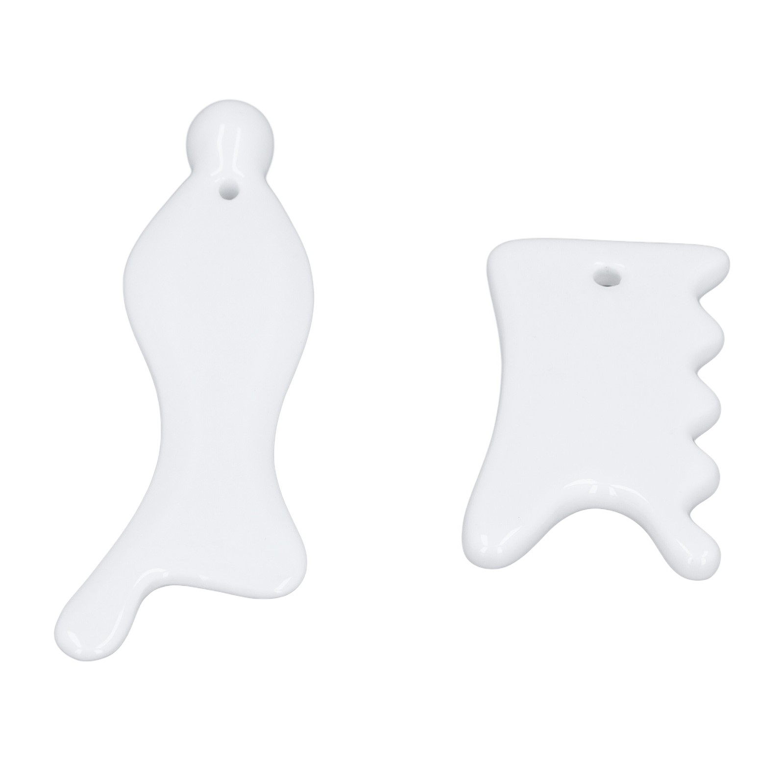 Guasha Massage Tool Improve Circulation 2pcs Ceramic Gua Sha Facial Tools For