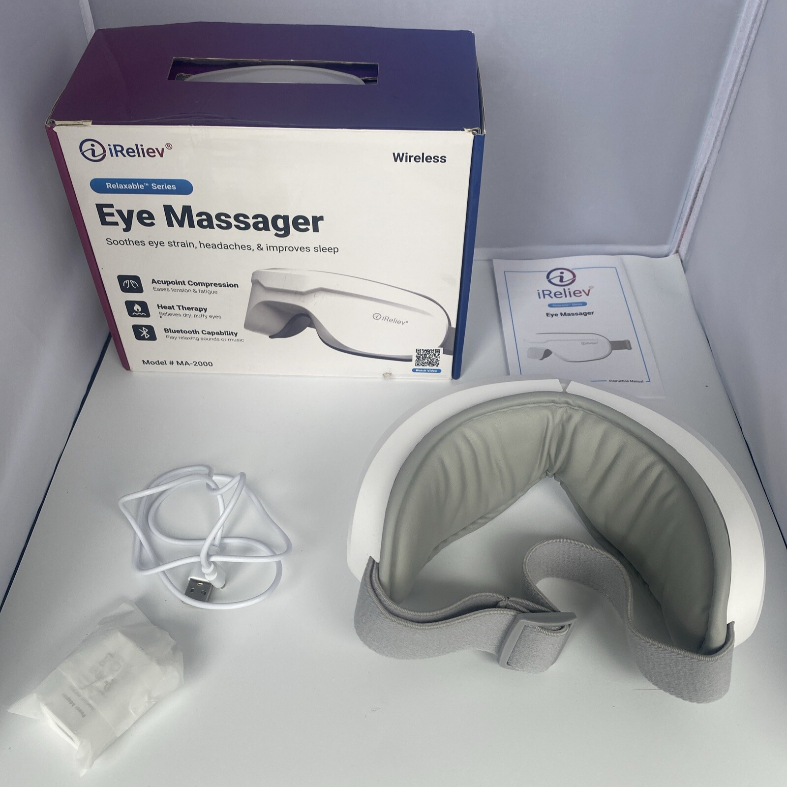 iReliev Eye Massager Relaxable Series MA-2000 Acupoint Heat Wireless Bluetooth