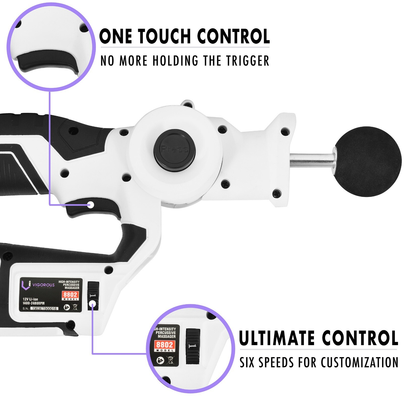 Personal Percussion Massage Gun – VI Handheld Deep Muscle Massager SEE VIDEO