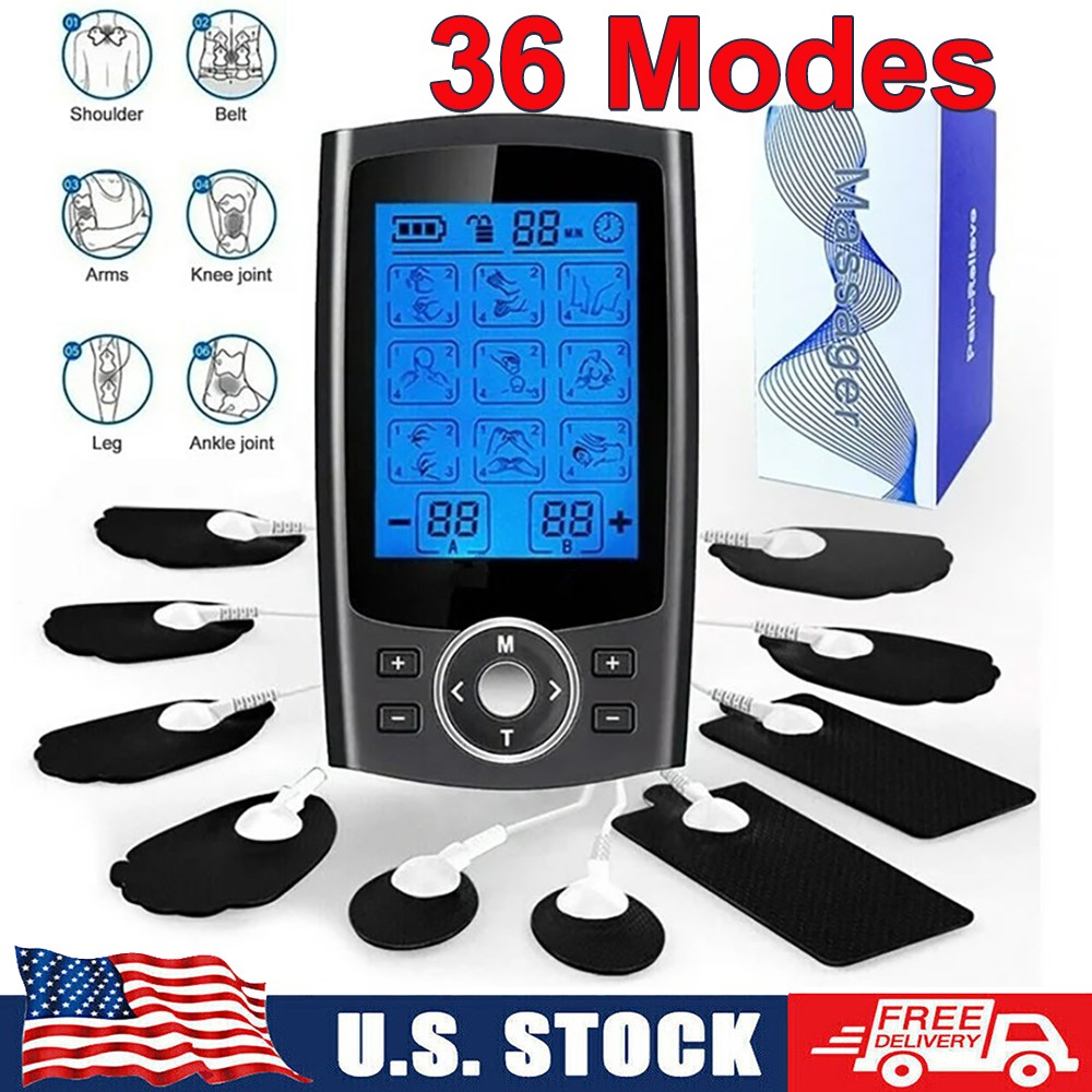36 Modes Tens Unit Muscle Therapy Pain Relief Stimulator Machine Pulse Massager