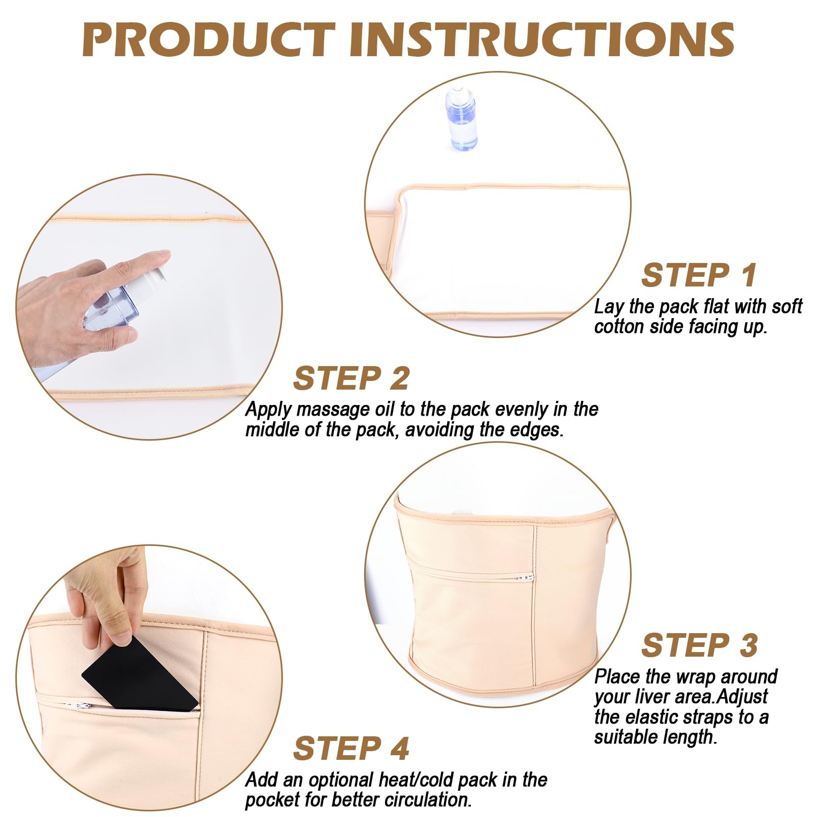 Castor Oil Pack Compress Wrap for Liver Detox, Soft Cotton Organic Castor Oil Wr