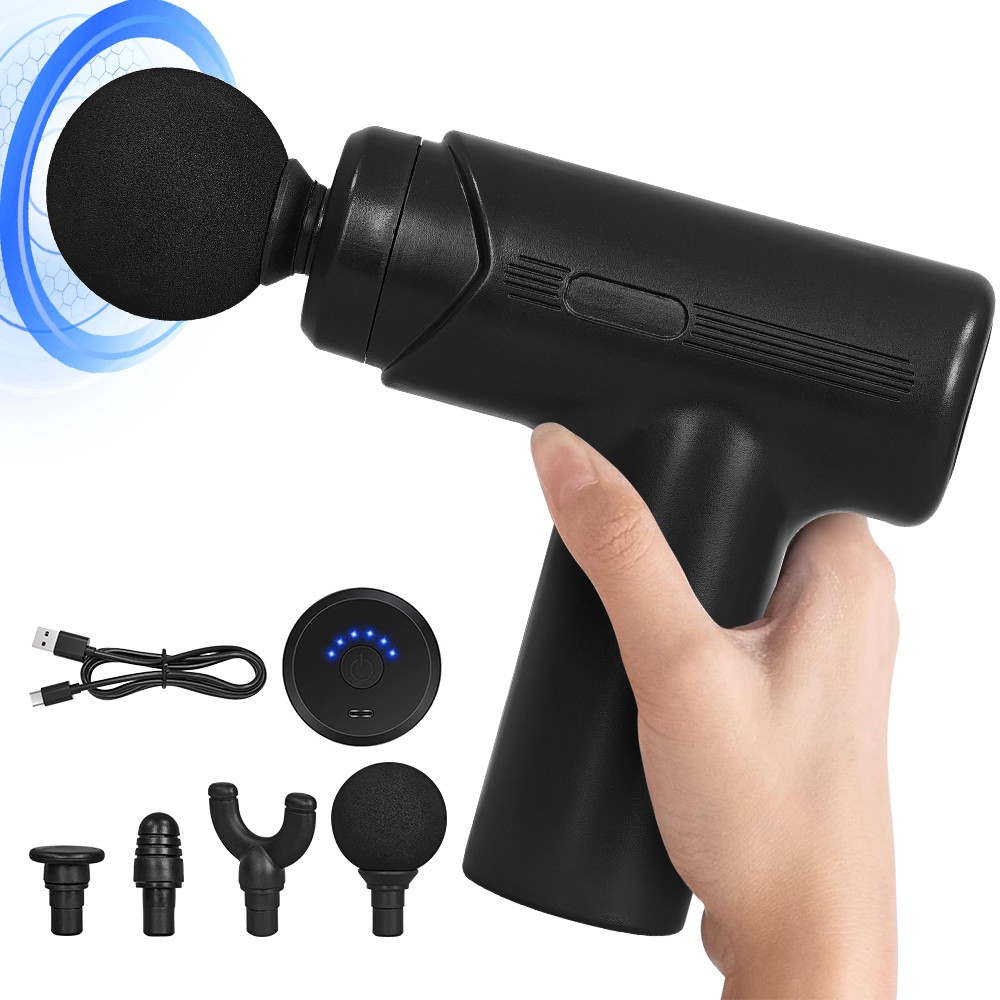 Massage Gun Deep Tissue, Muscle Massage Gun with 4 Attachment Heads 6 Speeds US