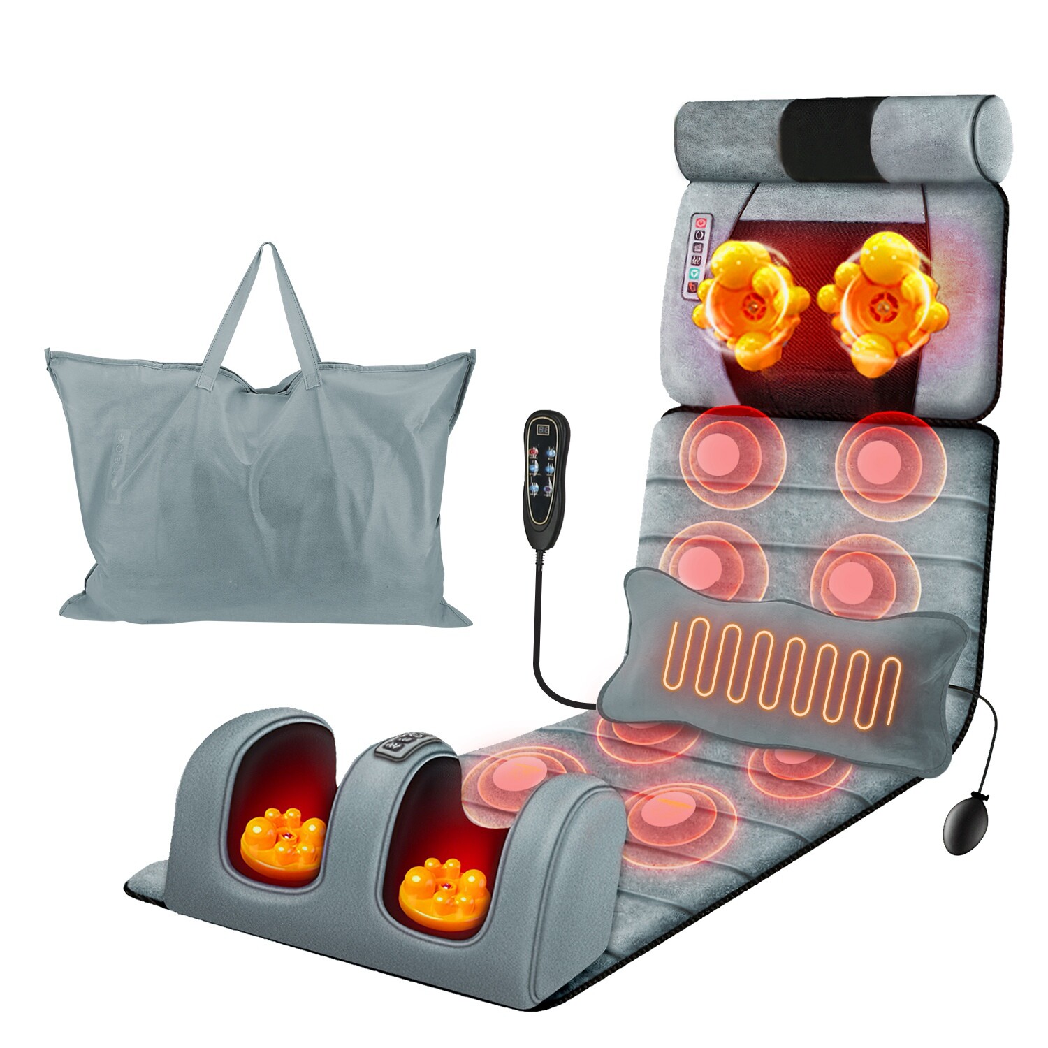 Full Body Electric Massage Mat Heating Vibration Massage Pad Cushion