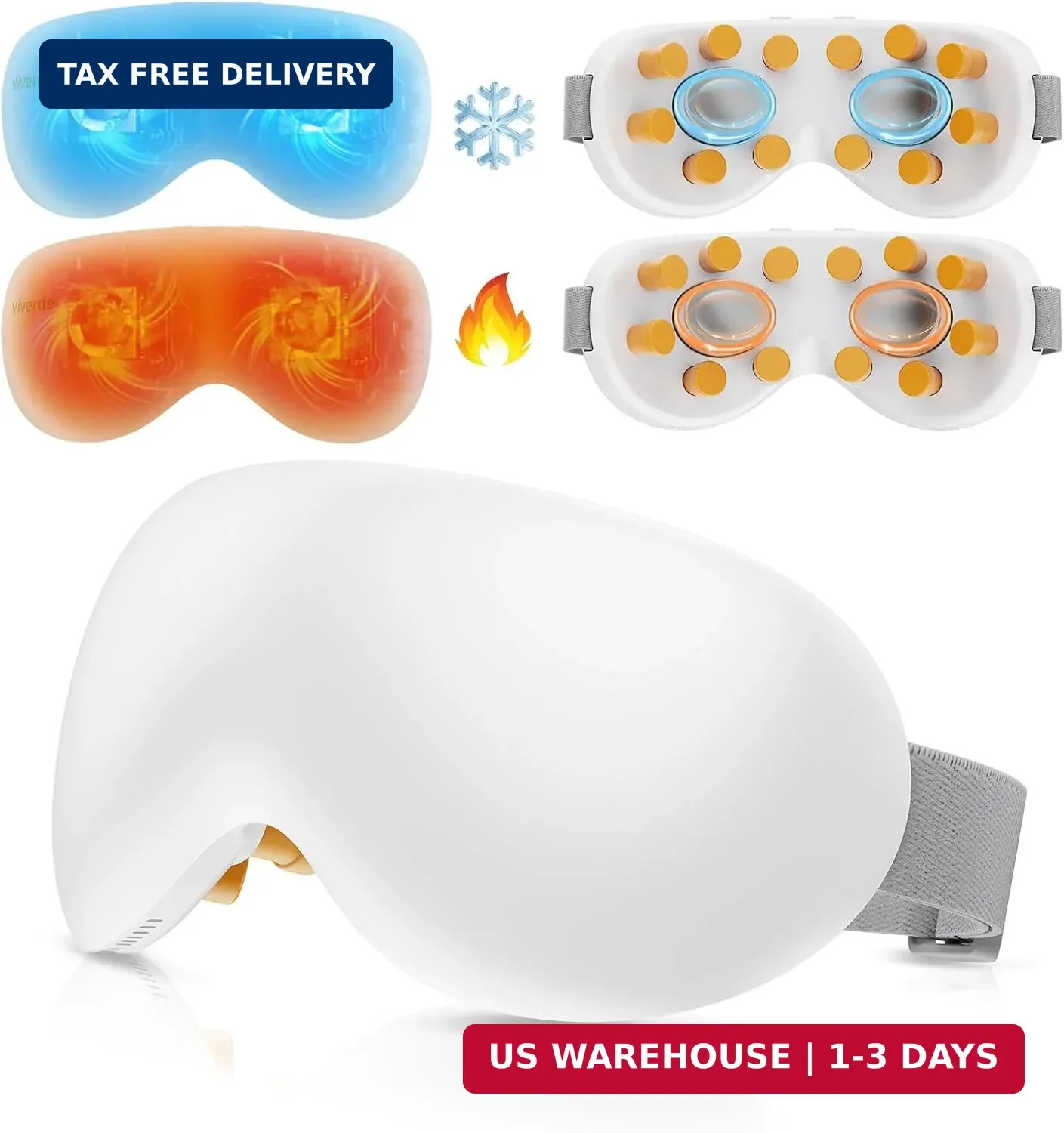 Eye Massager with Heat and Cooling Therapy, Vibration & Bluetooth Music – 4 Adju