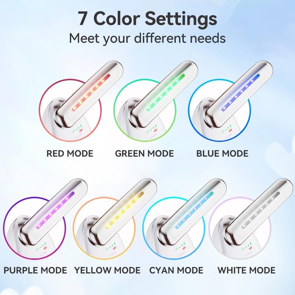 Modern White Facial Massager with USB & 7 Functions – Perfect Gift for Self-Care