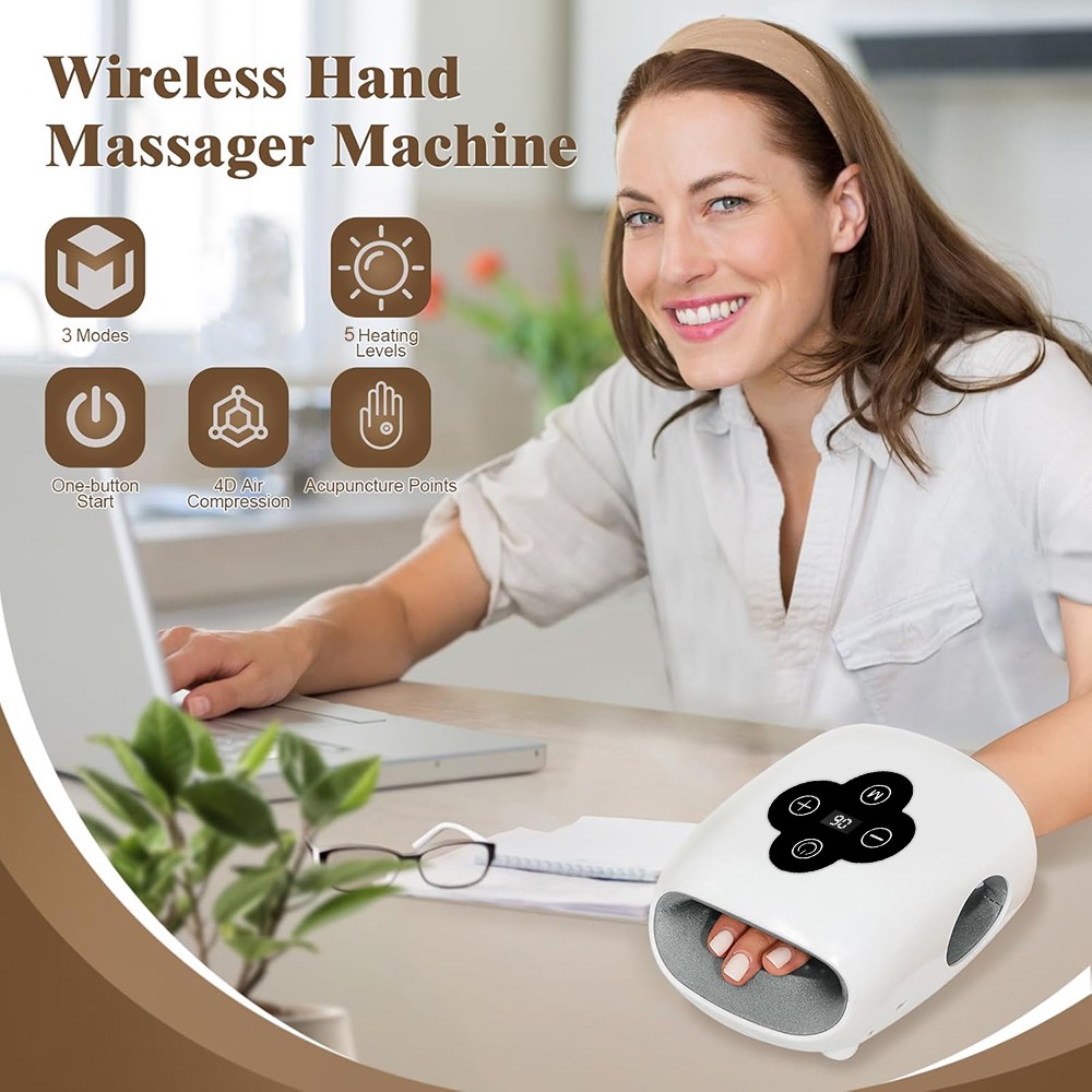 Hand Massager with Heat and Compression Cordless for Arthritis and Carpal Tunnel