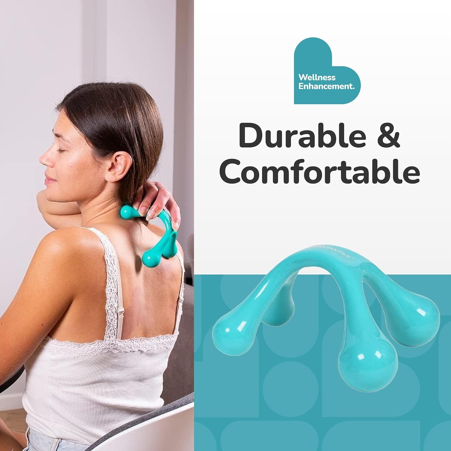 Handheld Full Body Massager, 4-Leg Pressure Point Massage Tool for Back, Neck, a