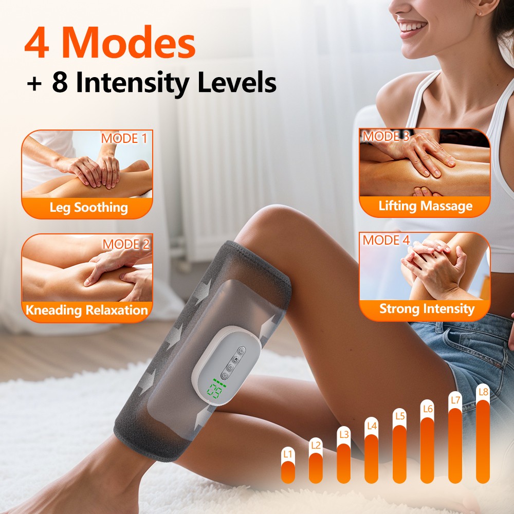 Leg Massager Muscles Relax Heated Air Compression Foot Massage Calf Circulation