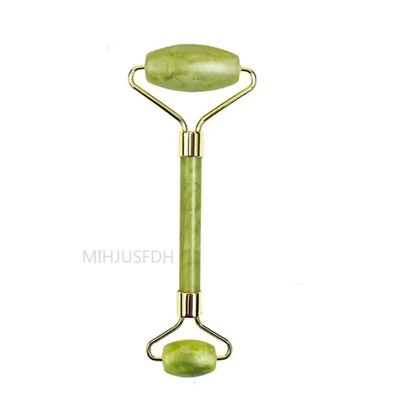 Natural Jade Roller & Gua Sha Set Face Body Massager Anti-Wrinkle Lifting Double