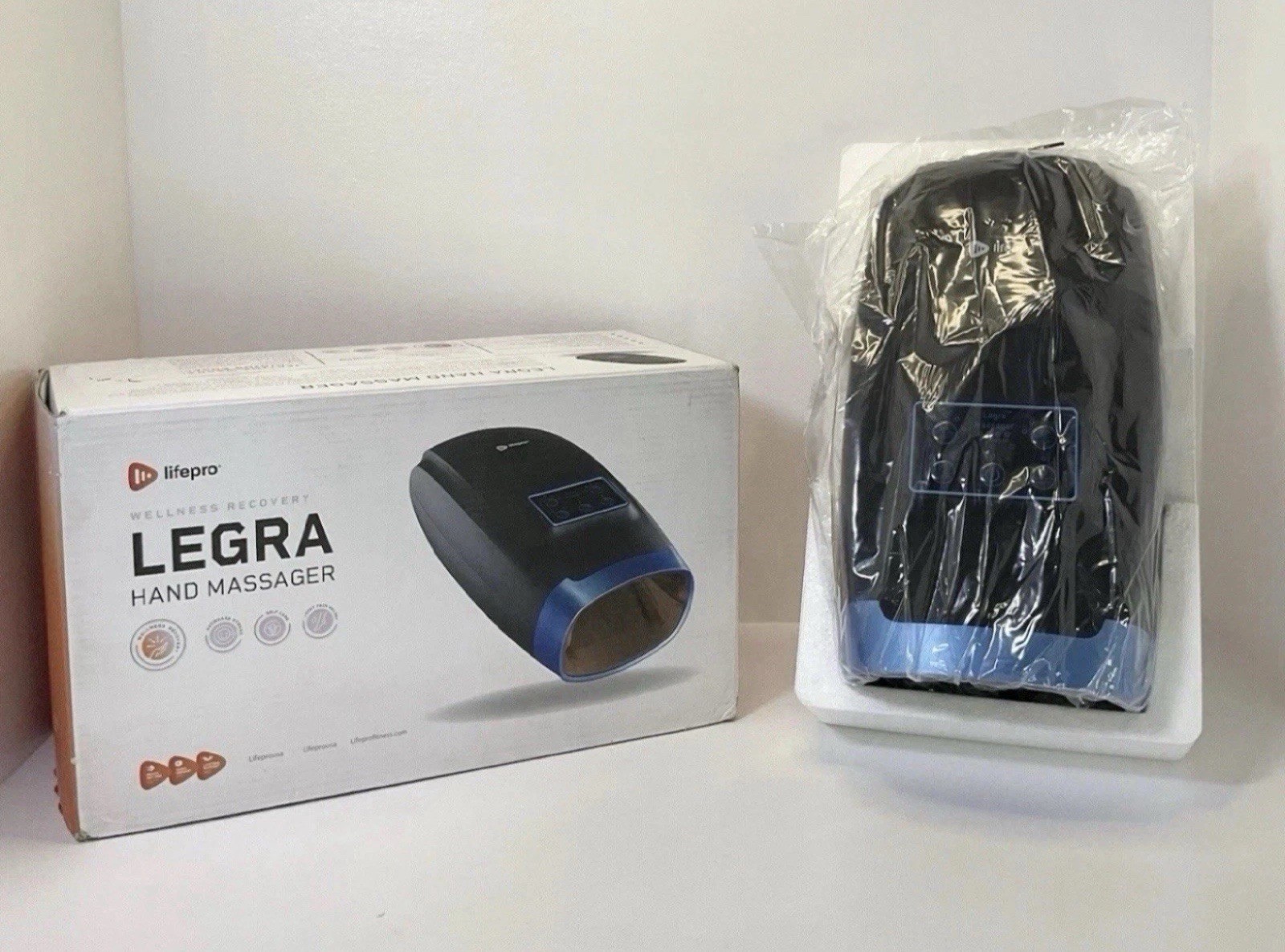 LifePro Legra Hand Massager Cordless Compression Heat Therapy New Open Box