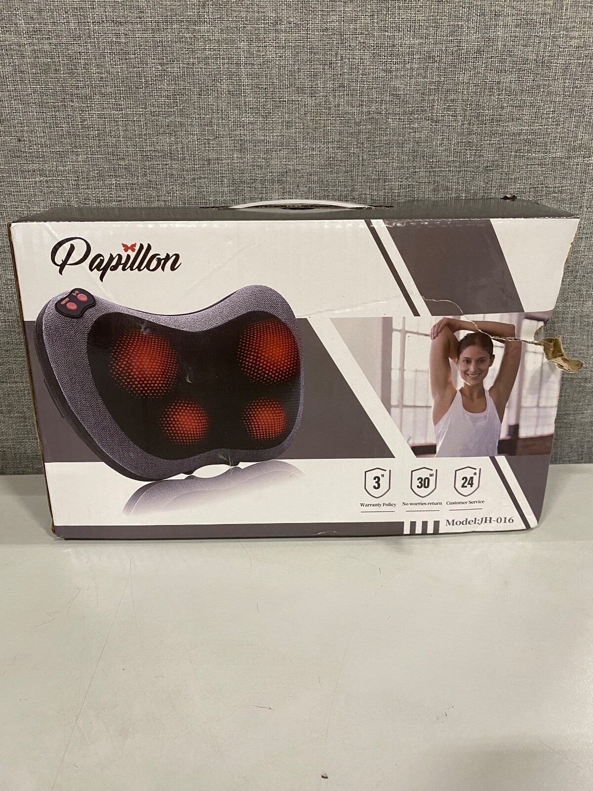 Papillon 3D Shiatsu Massager With Heat Pillow AC/DC Powered JH-016