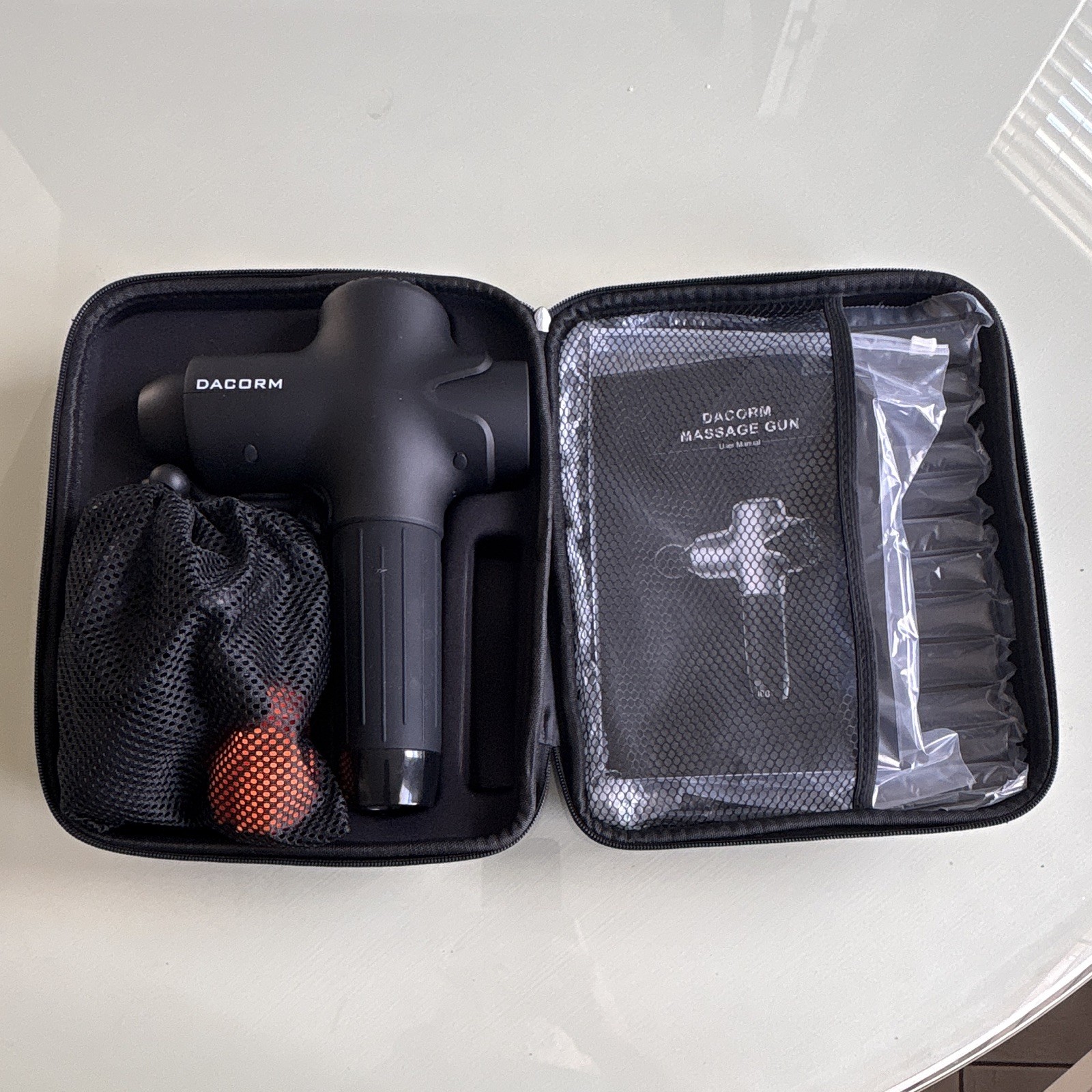 DACORM Percussion Massage Gun Cordless Black 10 Heads Case USB-C ZT-24V
