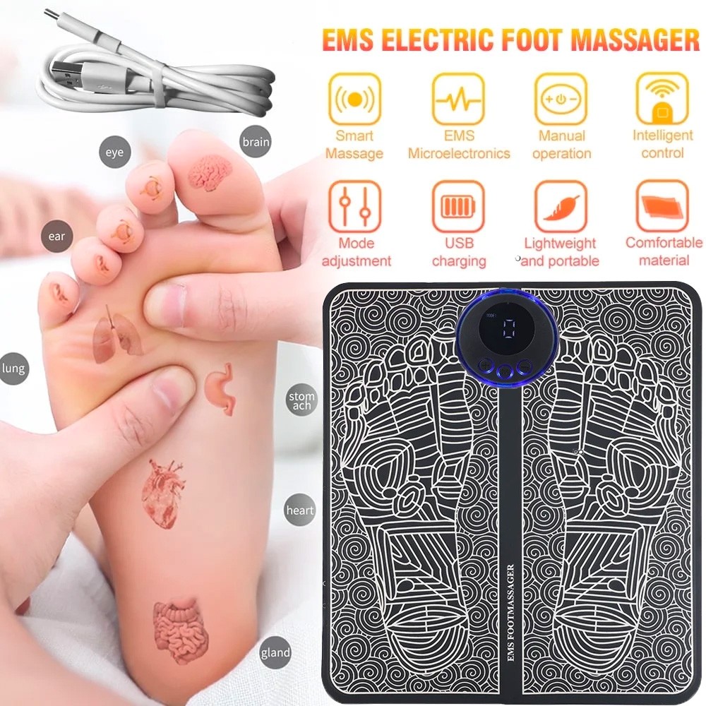Electronic Nerve Stimulator EMS Foot Massage for Muscle Relax LCD Display Screen