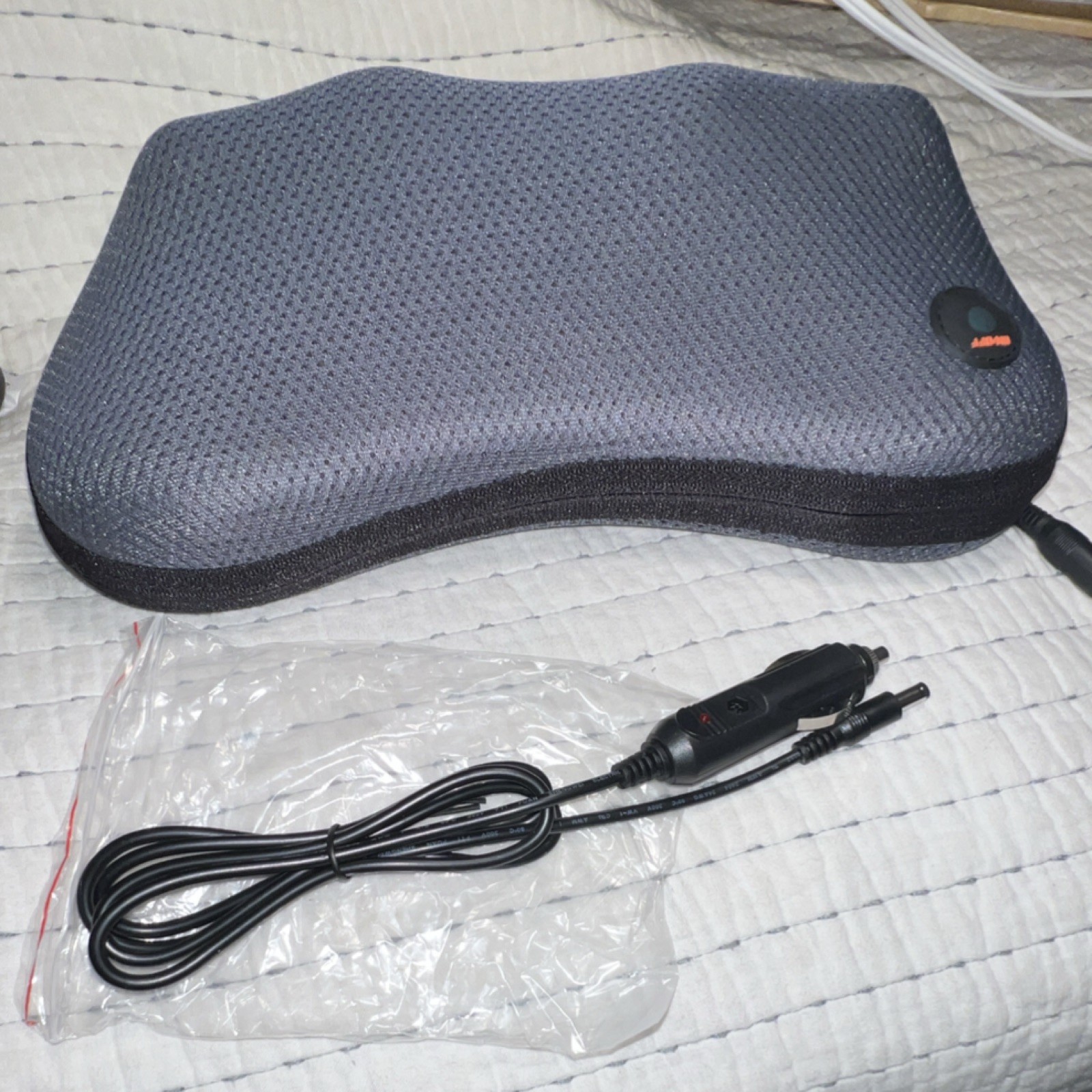 Viktor Jurgen Shiatsu Massage Pillow Heated Gray Black VJ-D005 Neck Back NEW