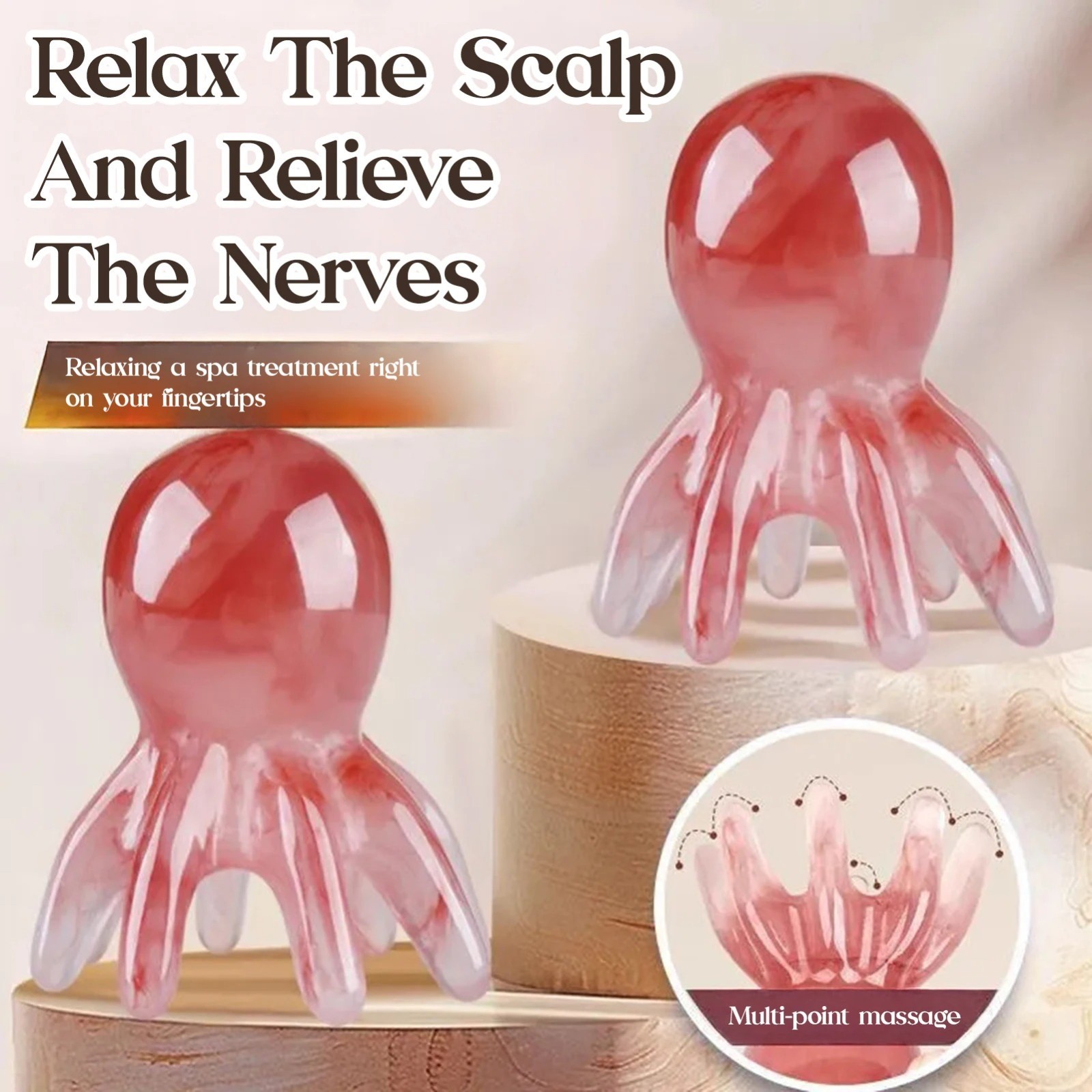 Octopus Head Massager Manual Scalp Massage Comb Acupressure Relaxation Tool