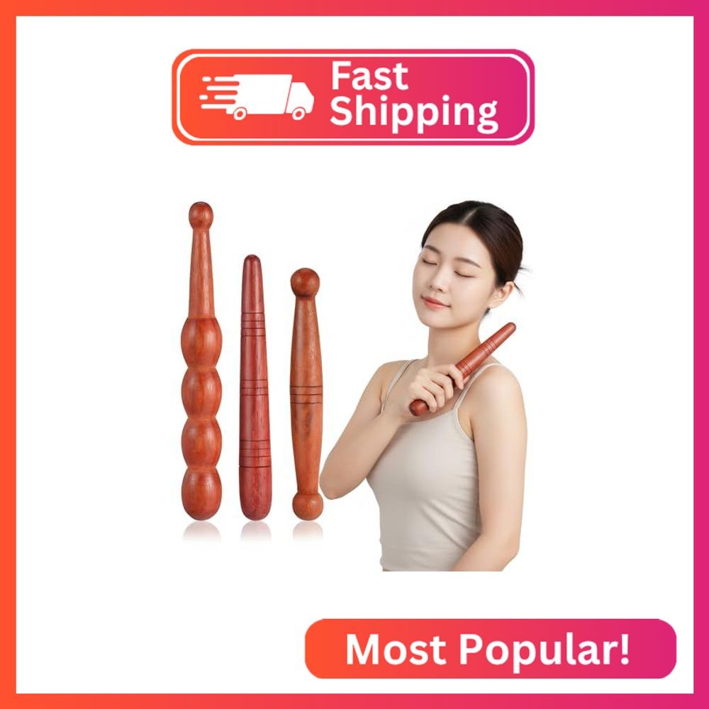 Healifty 3Pcs Wooden Reflexology Sticks Foot Hand Massage Wooden Stick Tools Tha