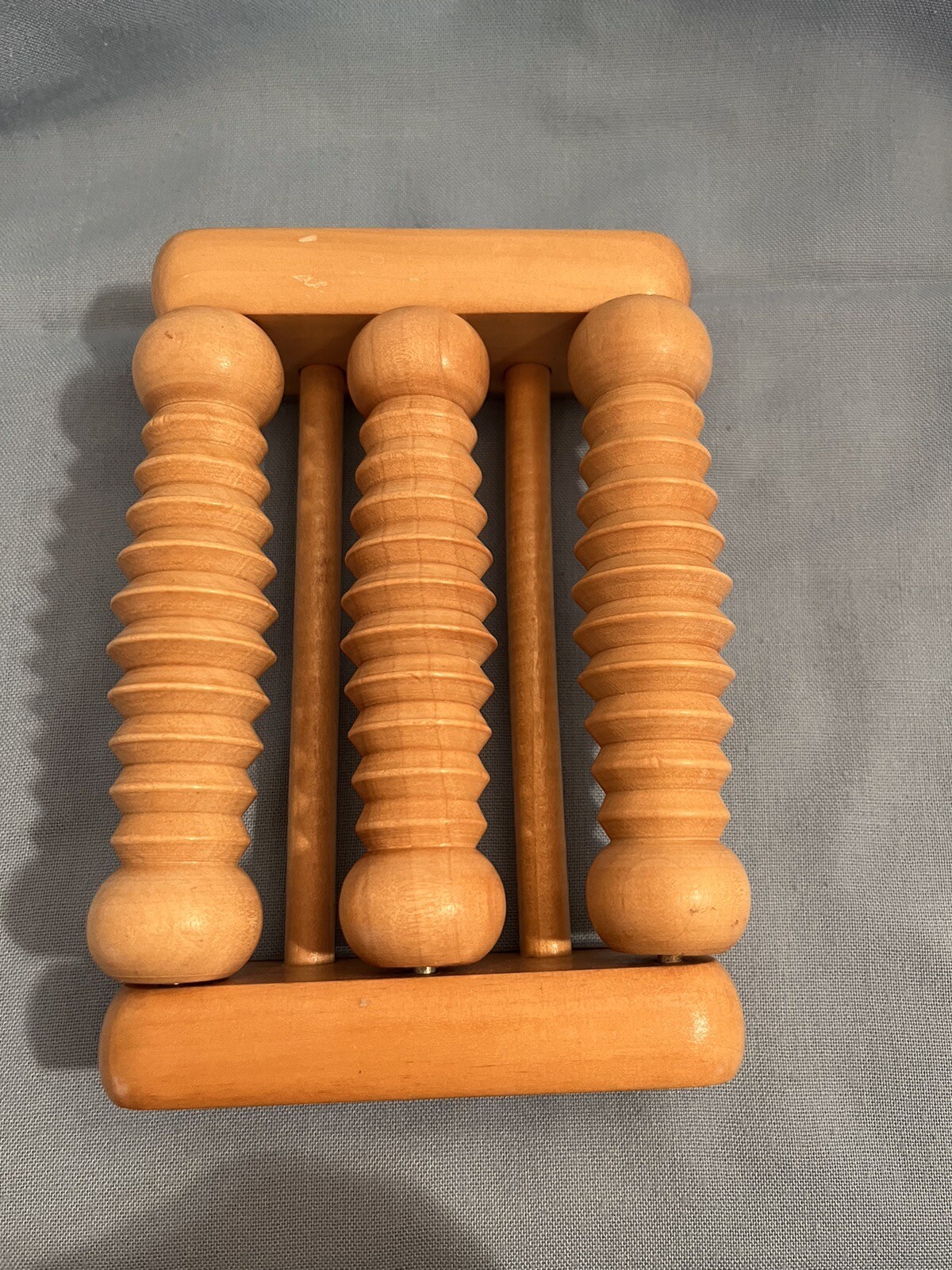 Wooden Foot/Back Roller/Massager. 6 1/2 Inch. 3 Rollers