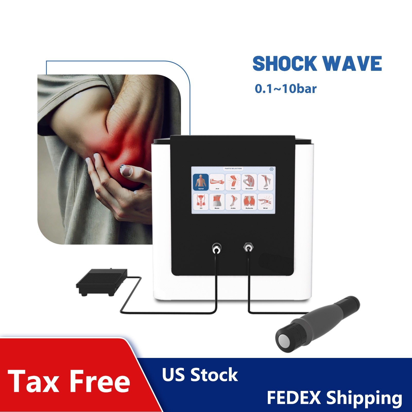 phymaster 10 Bar ESWT Pneumatic ED Shockwave Therapy Machine Body Pain Relief