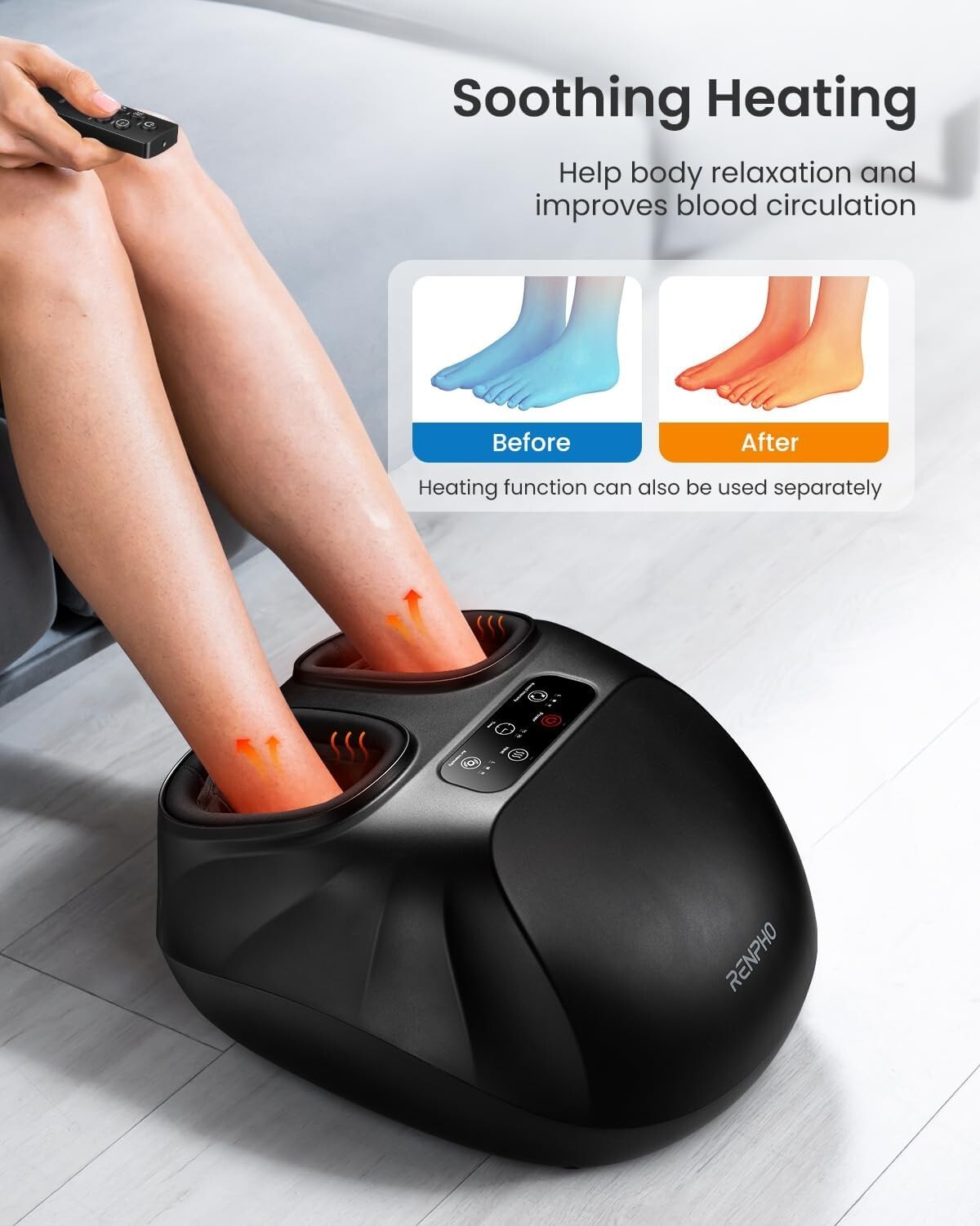RENPHO Shiatsu Foot Massager With Heat & Remote Deep Kneading Mother’s day Gift