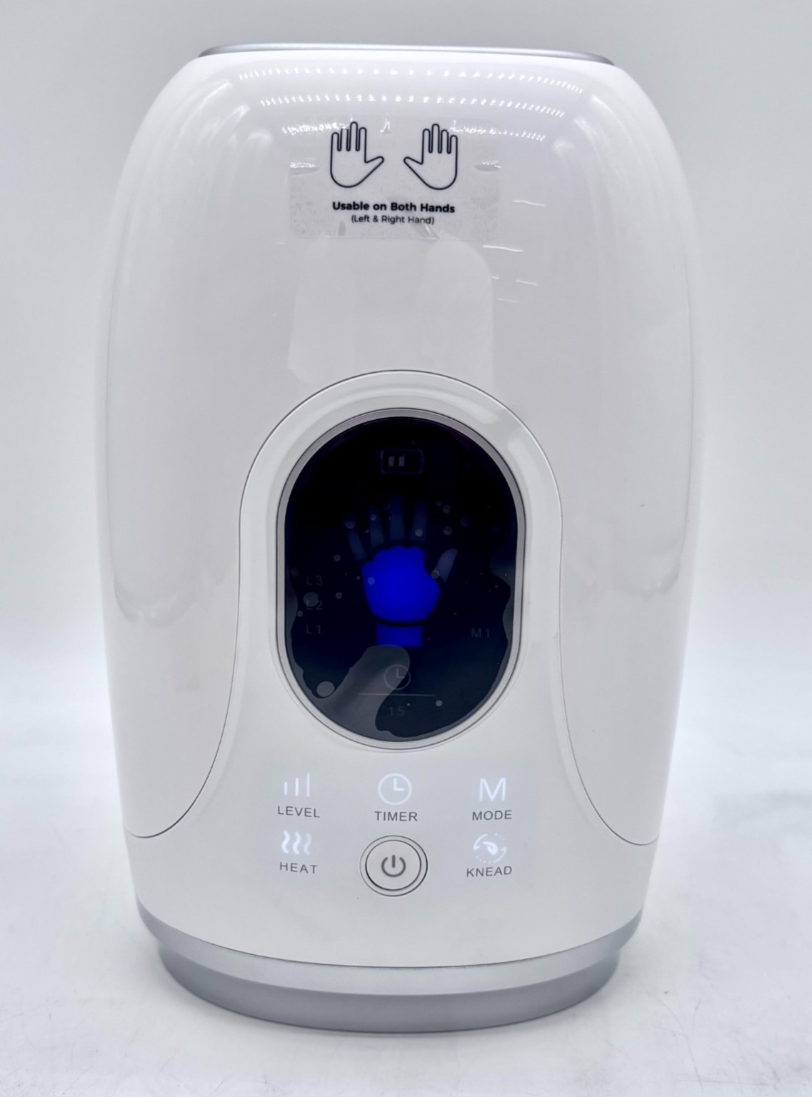 Uladis Rechargeable Hand Massager With Heat And Compression – White