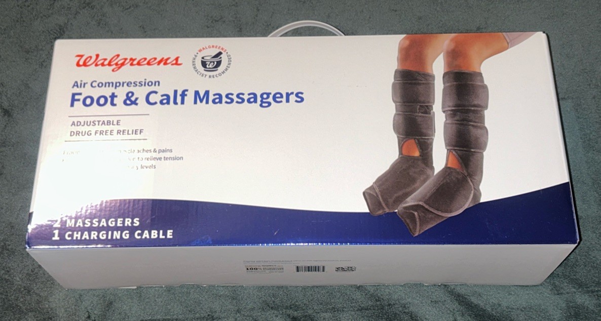 New Walgreens Air Compression Foot Leg & Calf Massagers Muscle Pain Relief
