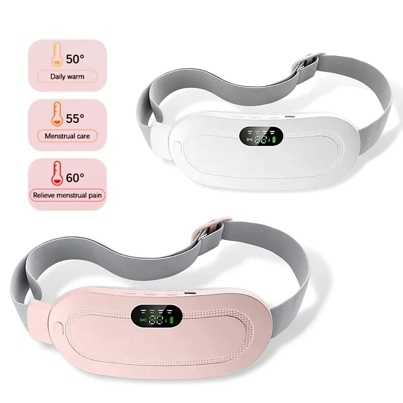 Menstrual Relief Heating & Vibration Belt Electric Massager for Waist & Abdomen