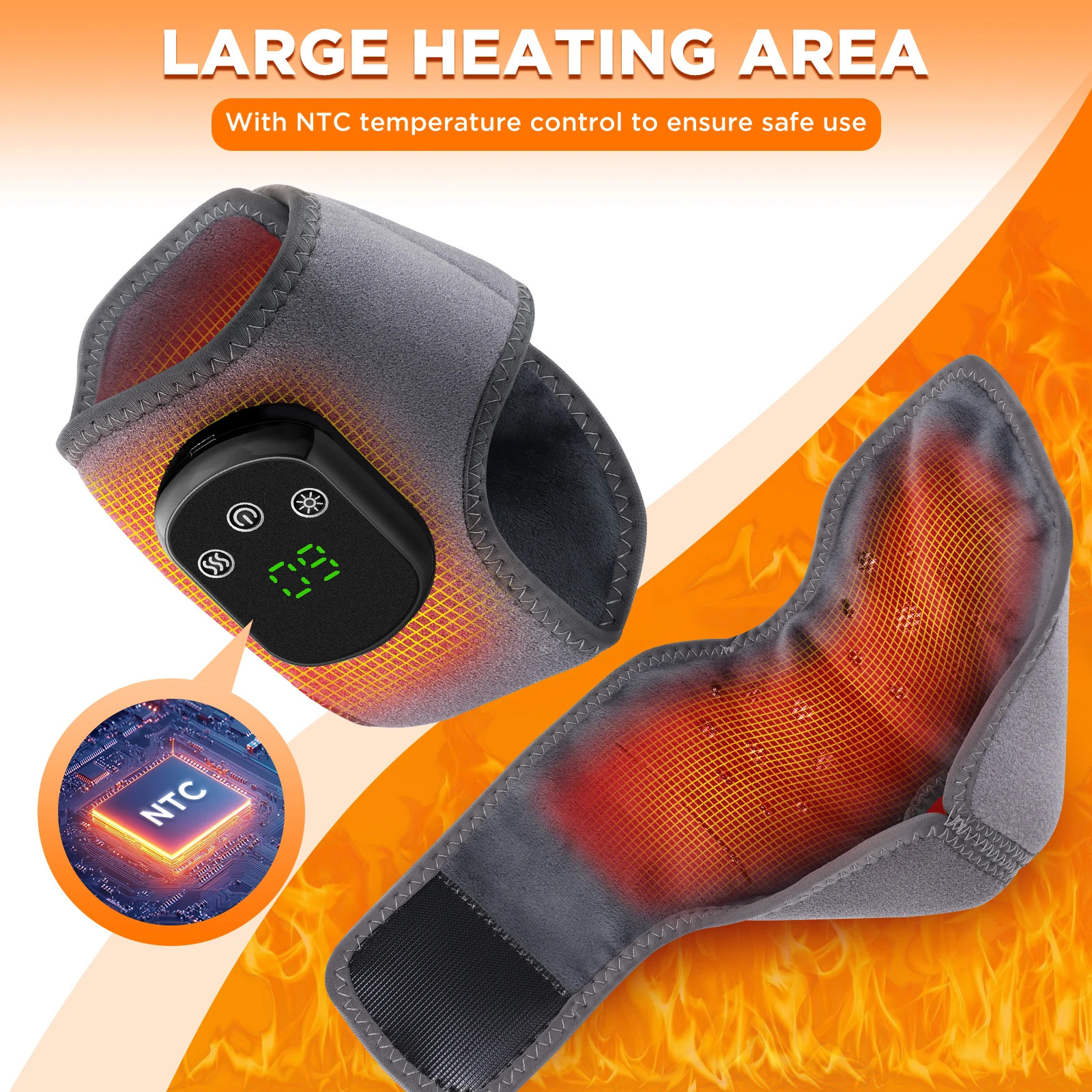 Electric Foot Ankle Massager 6 Heat Levels 3 Vibration Modes Pain Relief Relieve