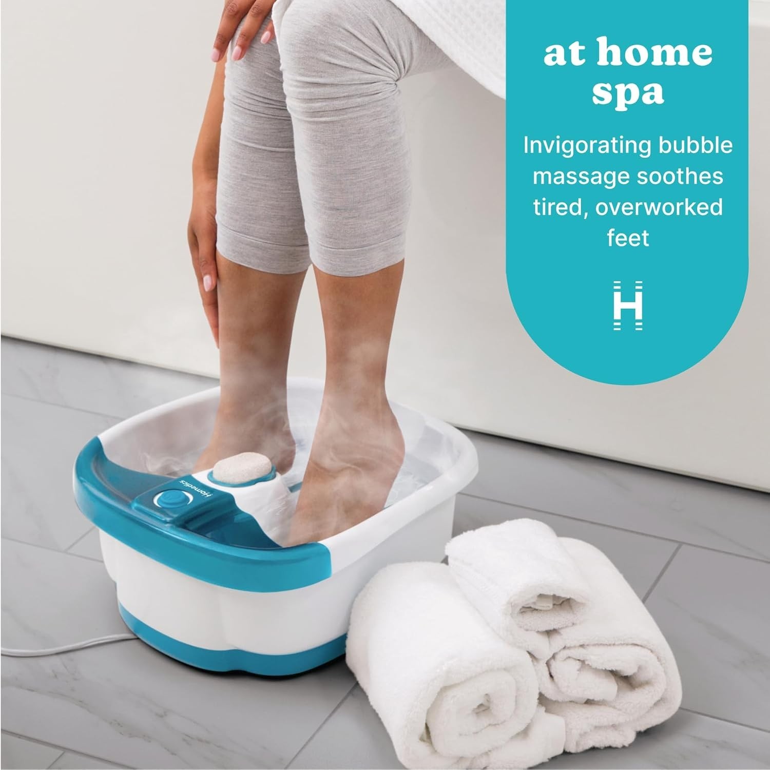 X Large Feet, Foot Spa Bath Massager Heat Soaker Massage Bubble Roller Deep Soak