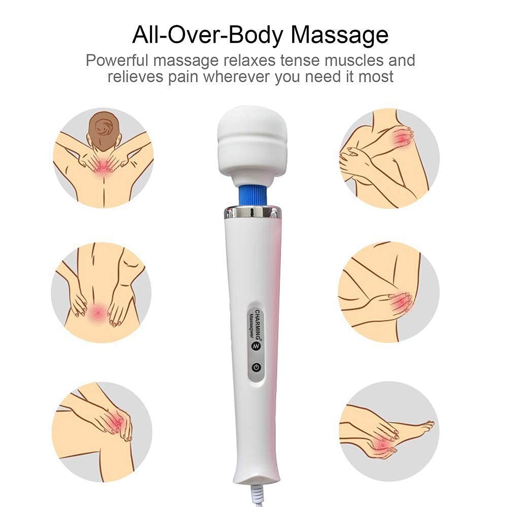 10 Speeds Wired Powerful Handheld Electric Back Massager with Strong Vibratio…