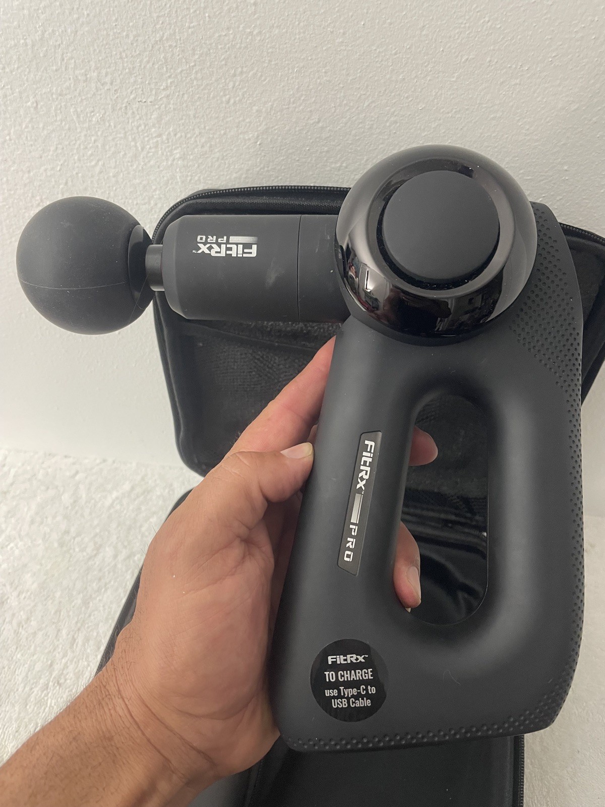 FitRx Pro Massage Gun With Carrying Case & Accessories Works