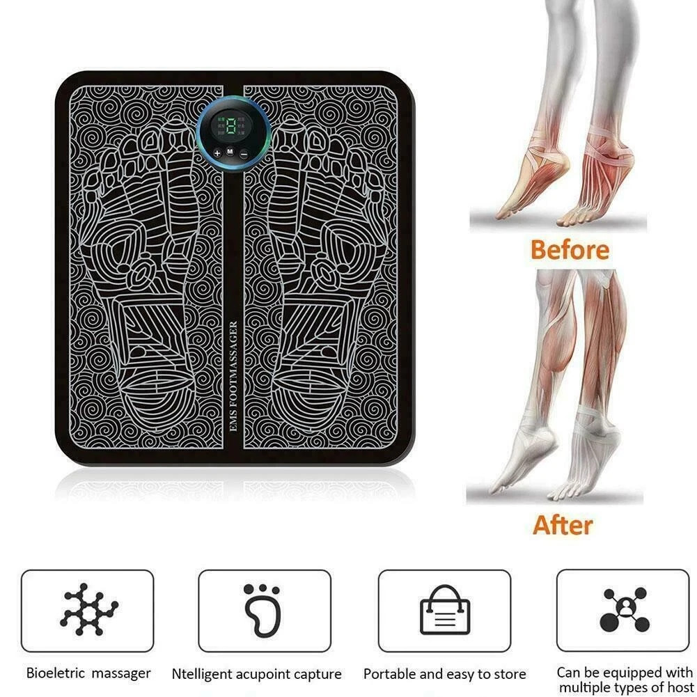 EMS Electric Foot Massager Mat Blood Circulation Muscle Stimulator Pad 8 Modes