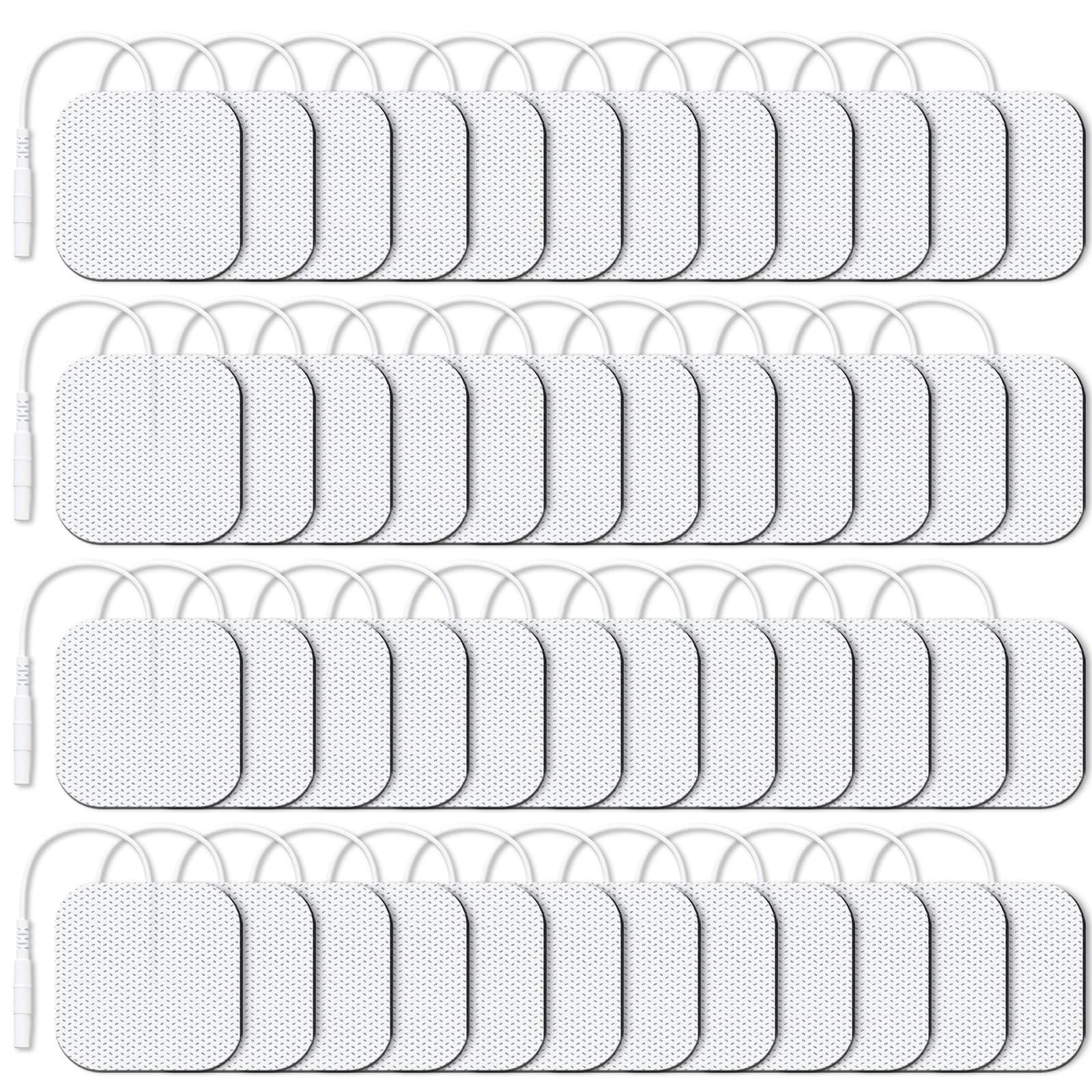 Reusable 2″x2″ TENS Unit Electrode Pads – 48 Pcs, Latex-Free, Self-Adhesive, Com