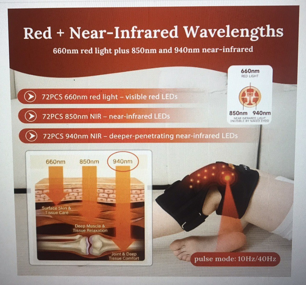Marris JJW Red Light Therapy Knee, Elbow, Shoulder Massage w/ Heat & Vibration
