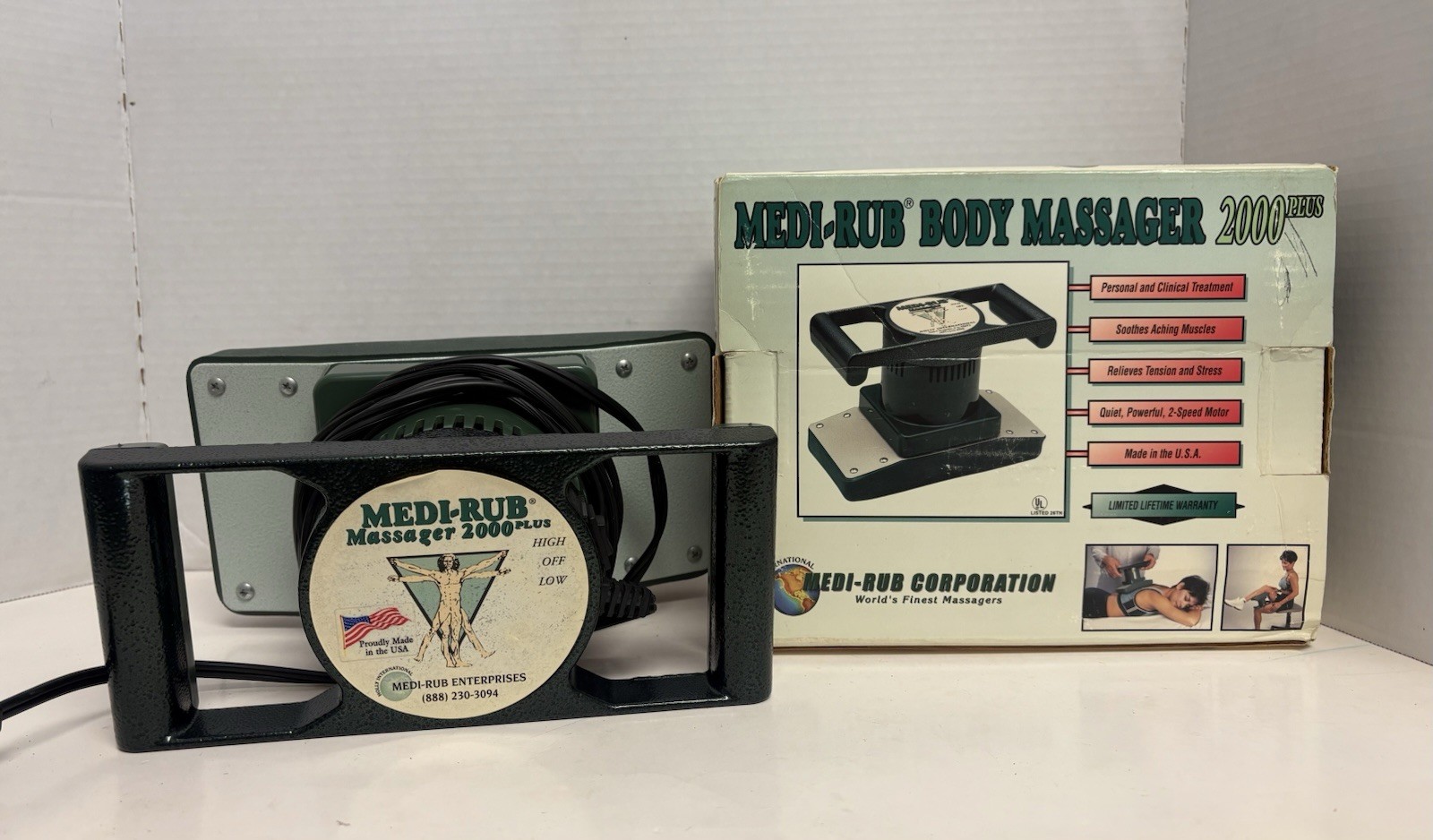 MEDI-RUB 2000 Plus 2-Speed Full Body Vintage Chiropractic Therapy Massager
