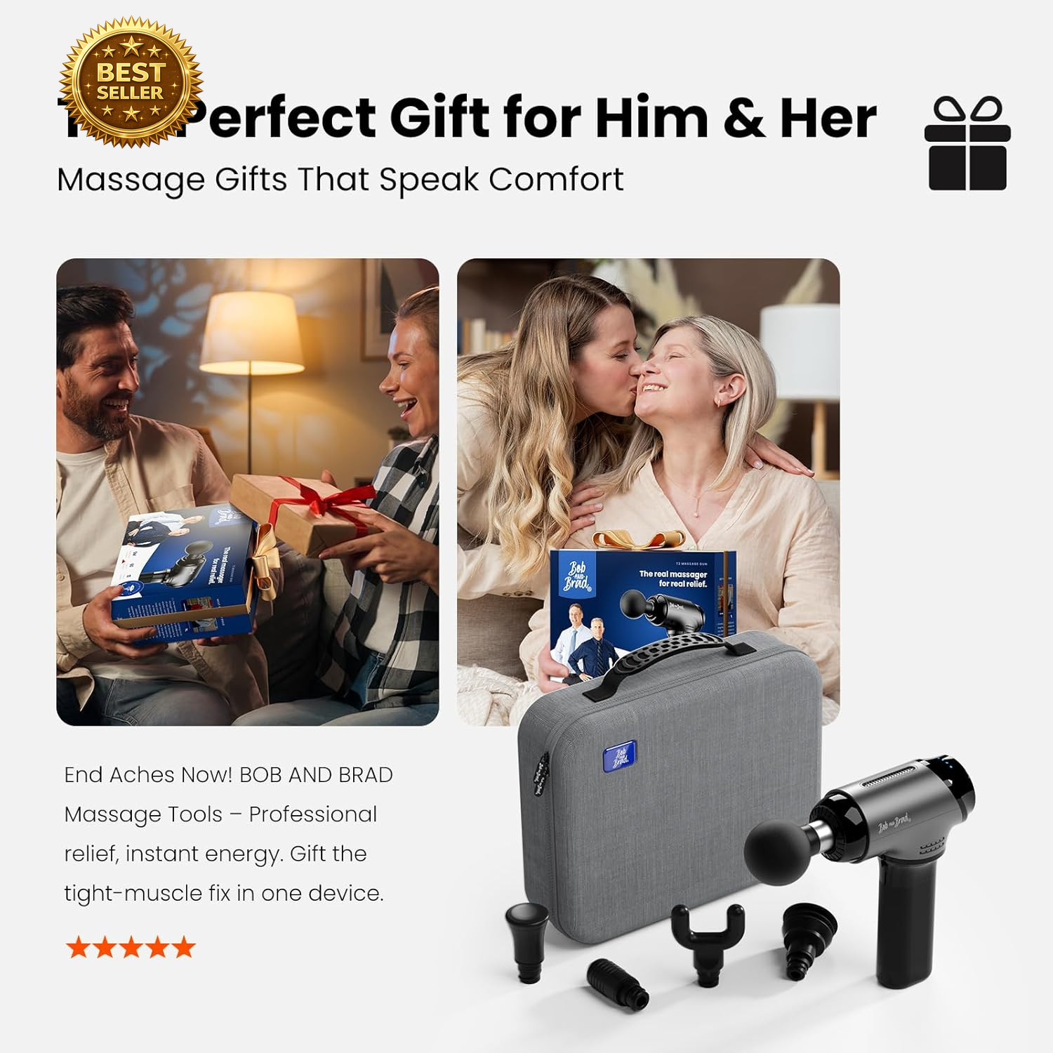 T2 Massage Gun, Deep Tissue Percussion Muscle Massage Gun for Back and Neck, Upg