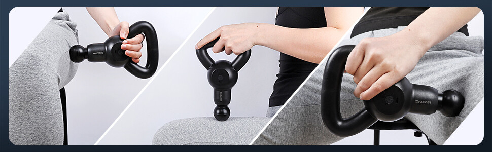 Deep Tissue Massager with 4 Massage Heads and 4 Speeds, Quiet Muscle Massage Gun