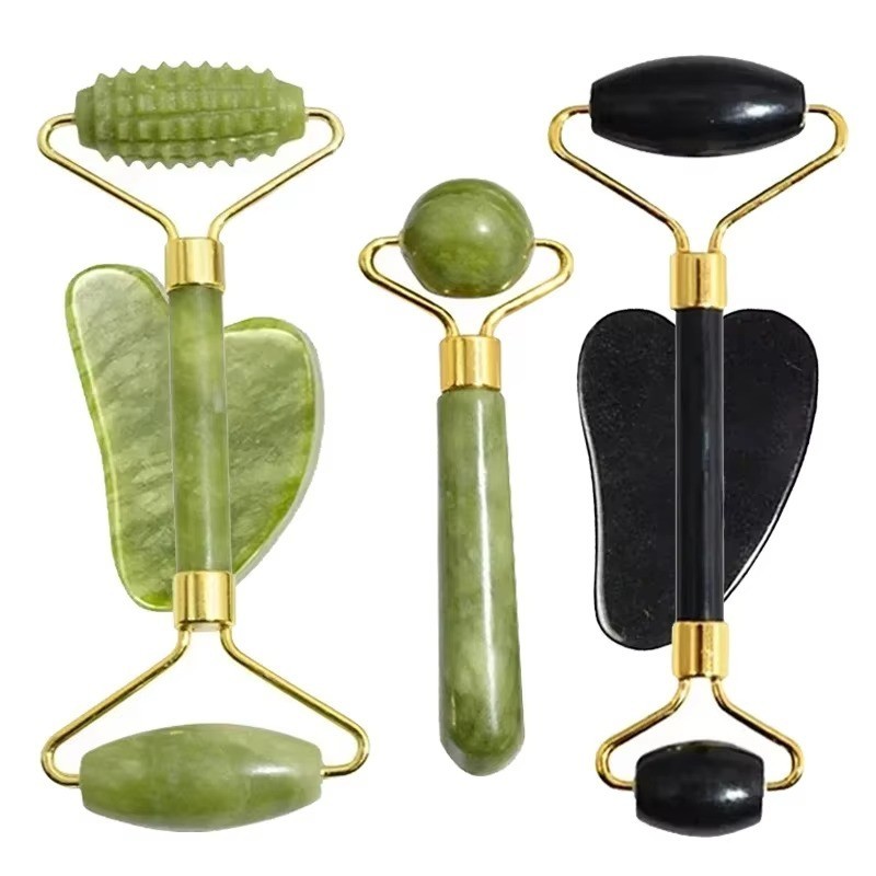 Jade Roller and Gua Sha Set – Guasha Tool for Face – Skin Care Gift Set