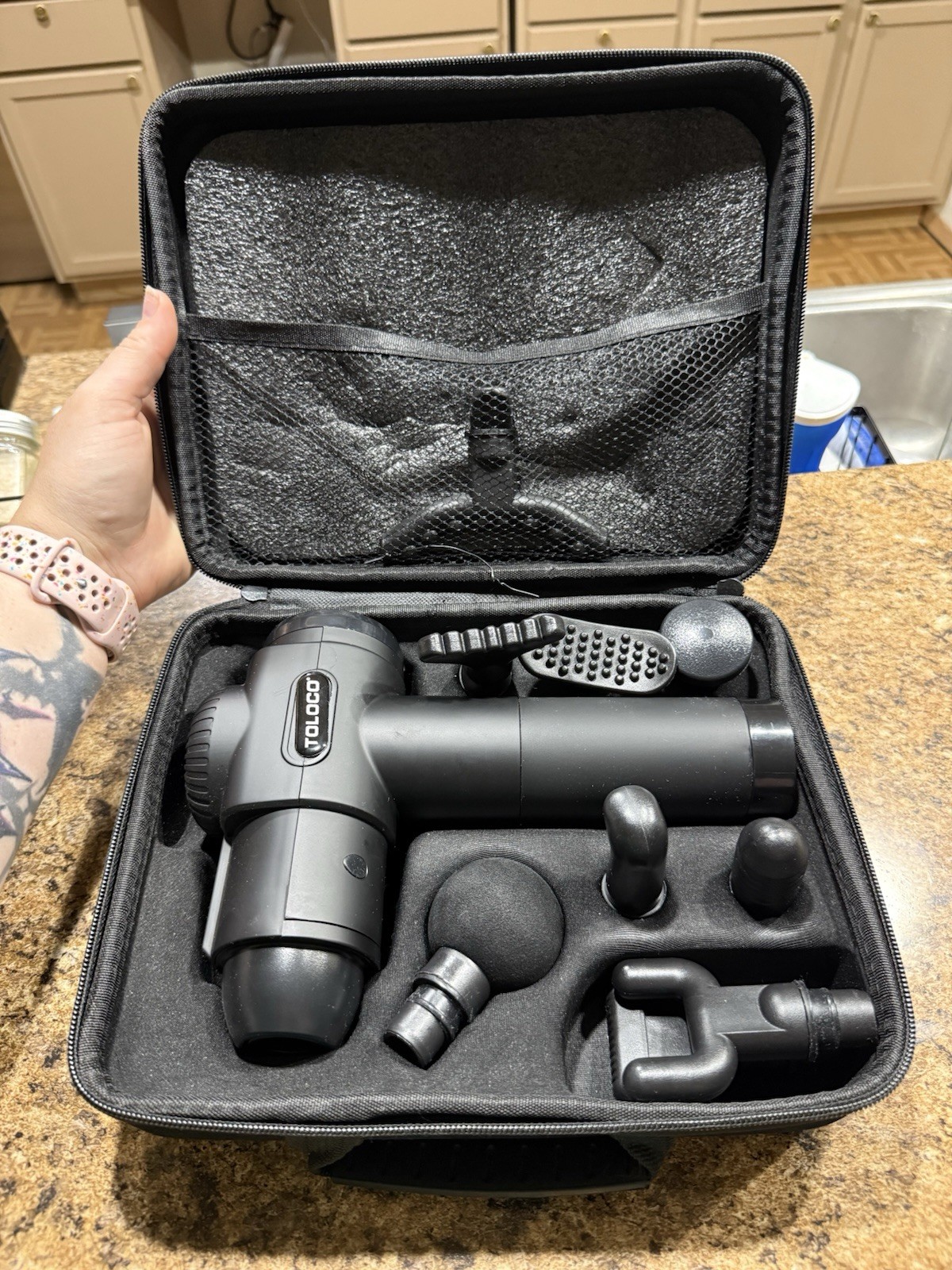 EM26 Deep Tissue Percussion Muscle Massage Gun 10 heads – physical therapy