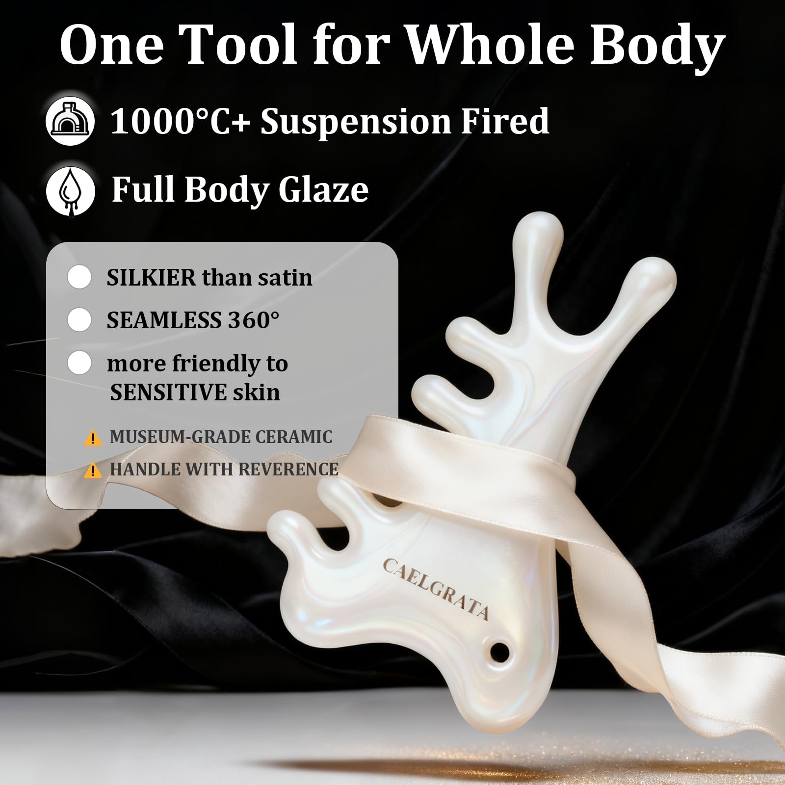 6in1 Ceramic Gua Sha Tool for Body & Face, Lymphatic Drainage, Trigger Point,…