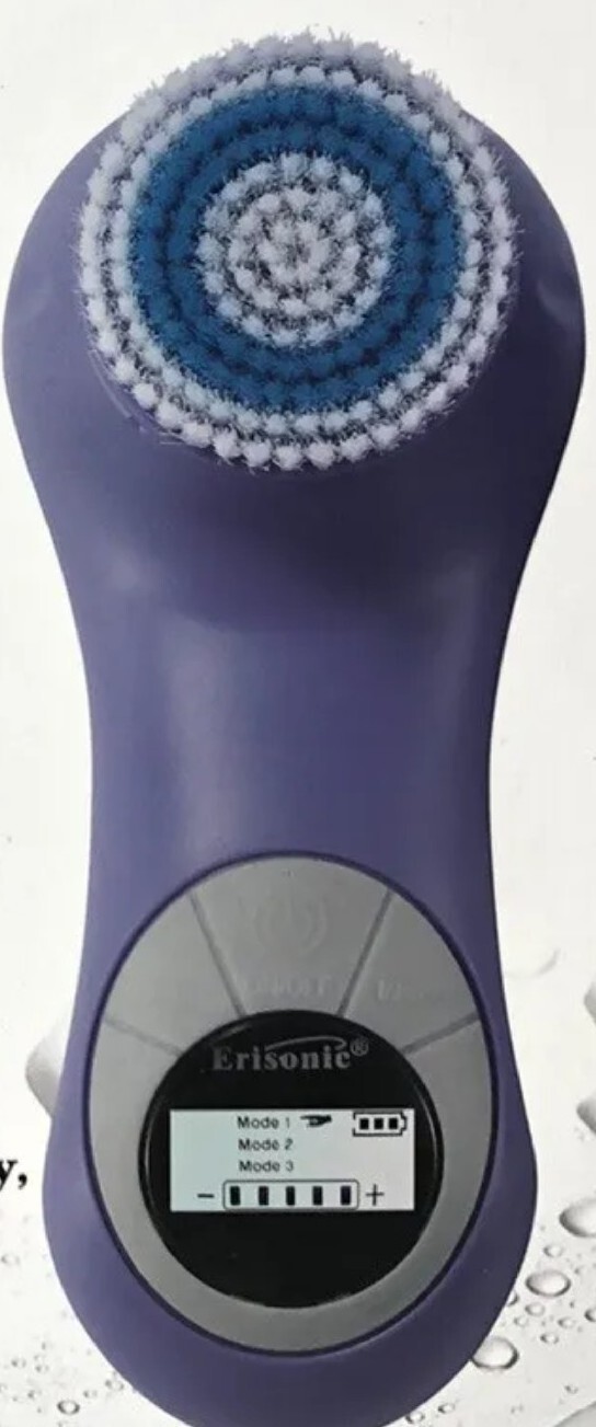 Erisonic Face Body Exfoliator Massager Rechargeable Multi-function Brush purple