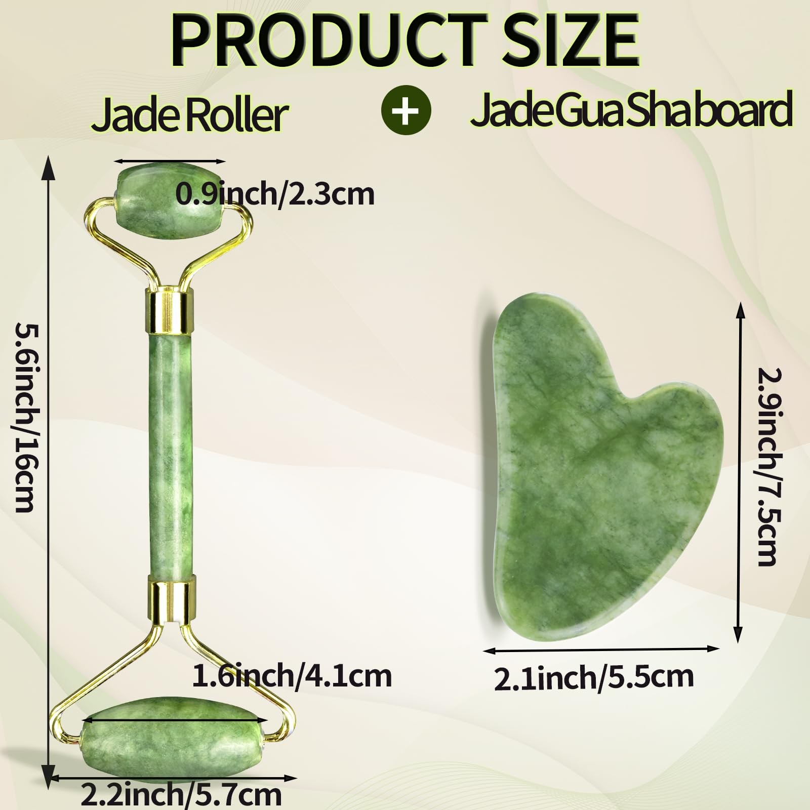 Jade Roller & Gua Sha Set, Ice Roller for Puffiness and Jawline Sculpting, Na…