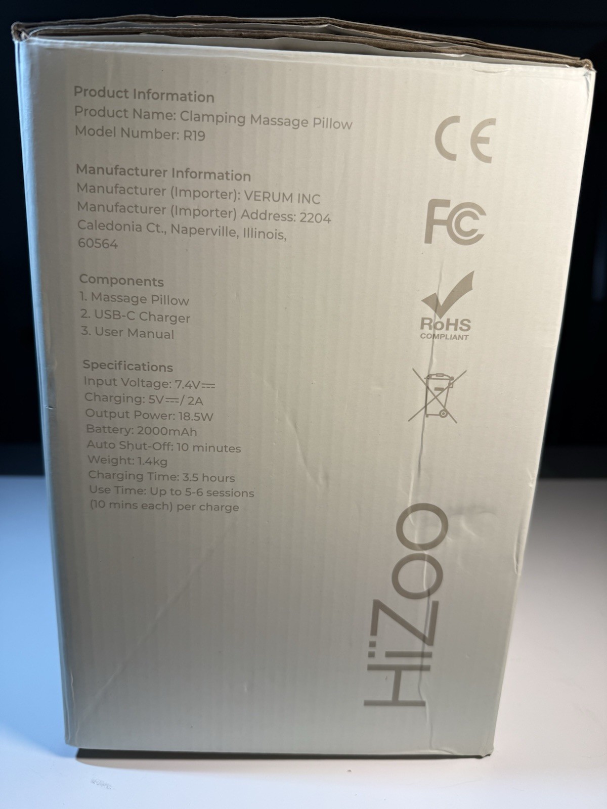 HiZoo Pillow Type Neck & Shoulder Massager – NEW In Open Box