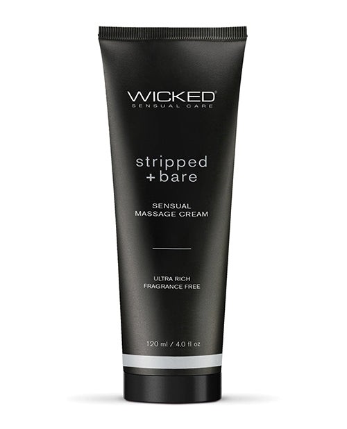 Wicked Sensual Care Stripped and Bare Unscented Massage Cream – 4 oz