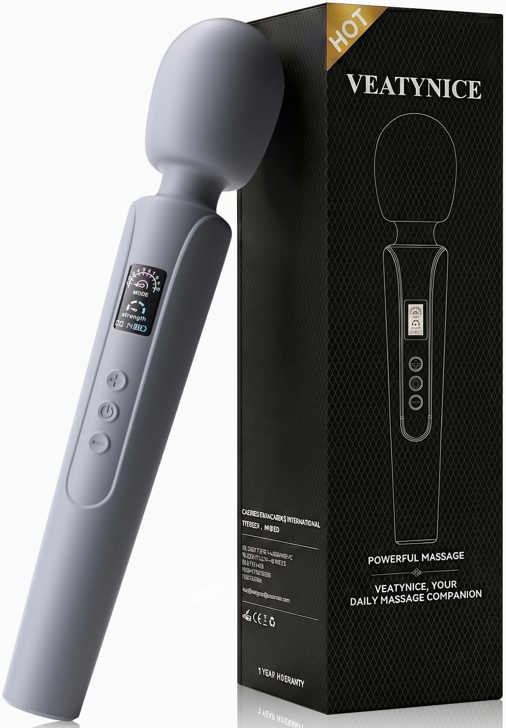 Cordless 10-Mode Handheld Massager for Ultimate Muscle Relaxation – Waterproof