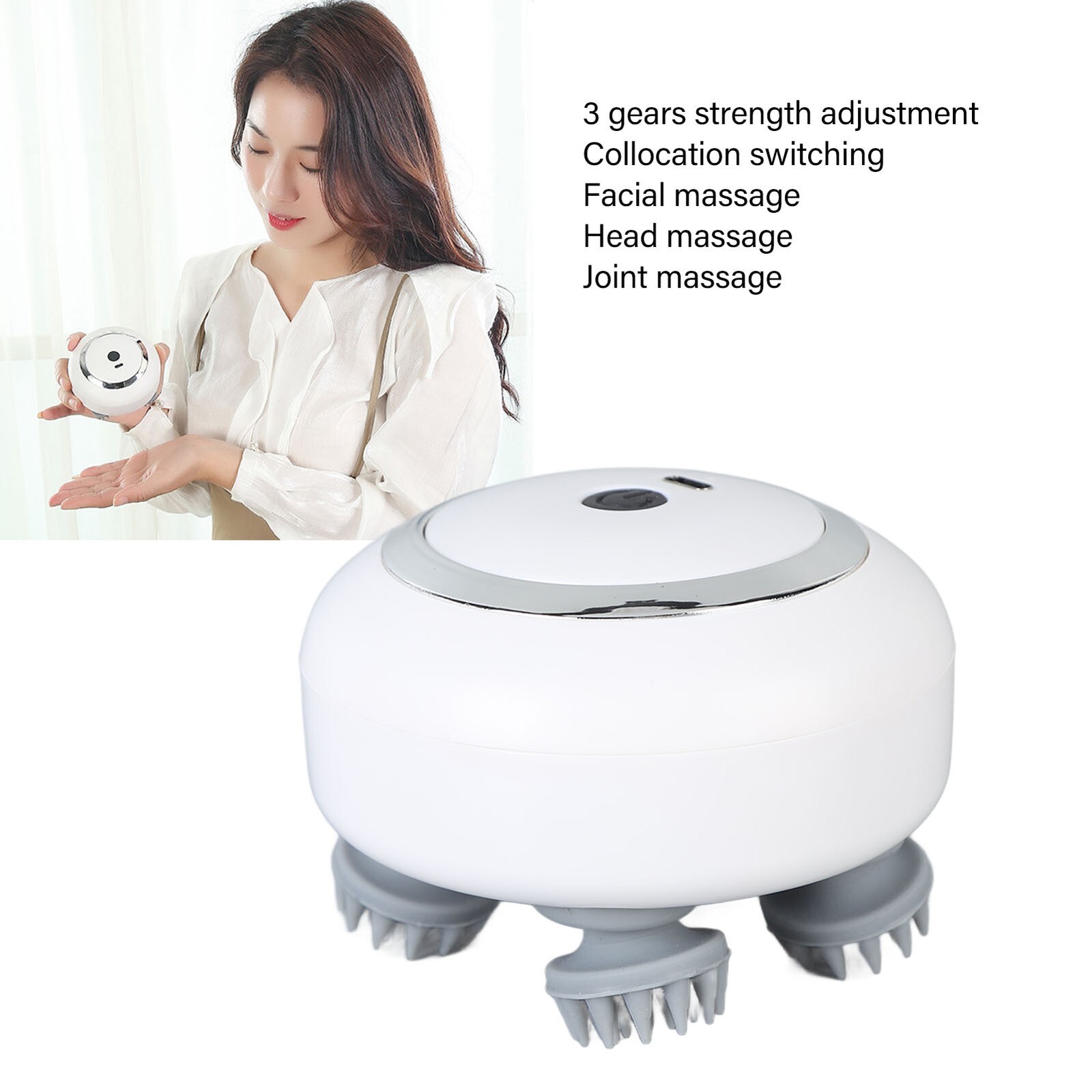 Rechargeable Head Scalp Massager 3 Gears Multifunctional Electronic Scalp