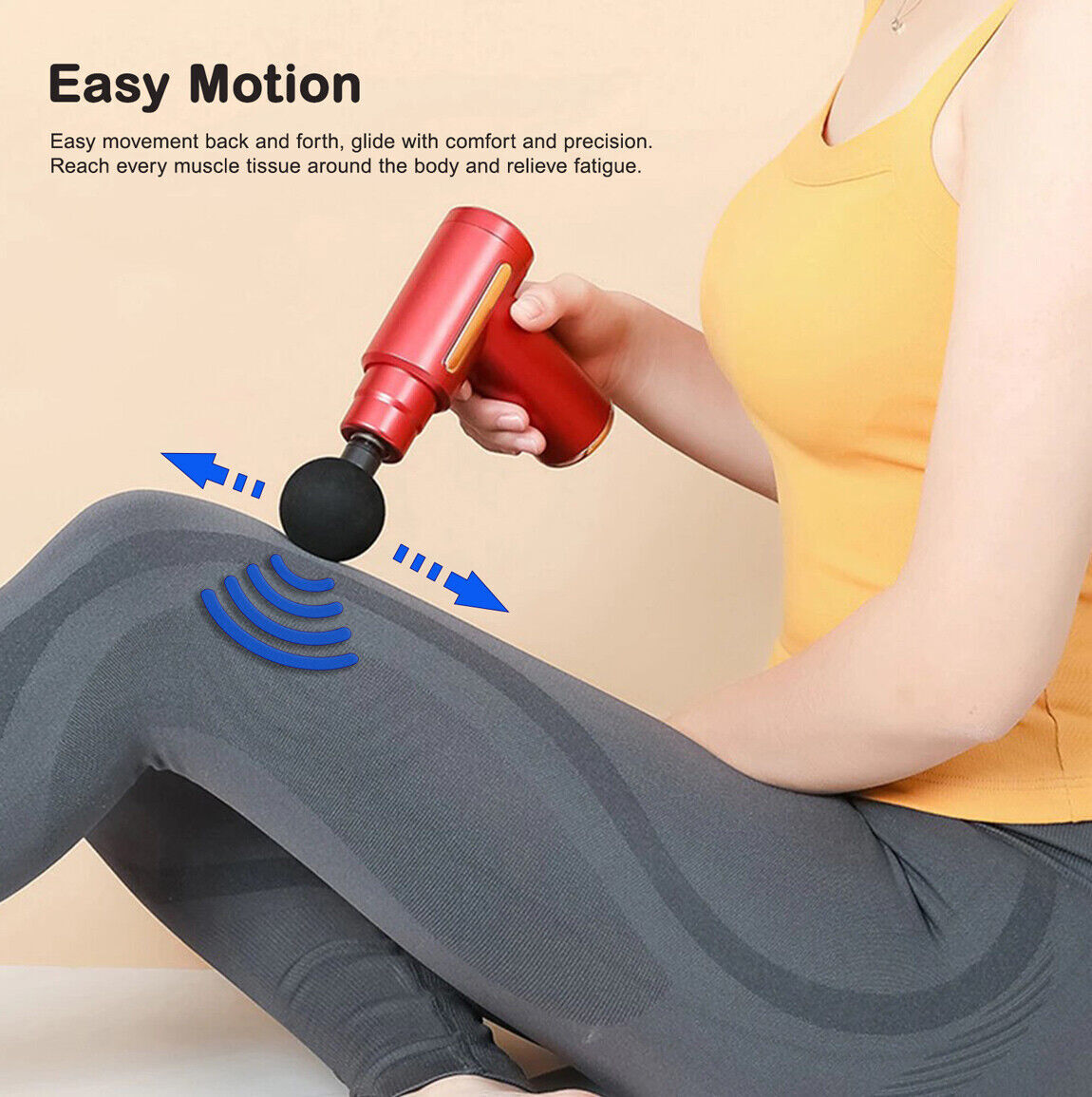 Massager Gun Mini Size deep tissue massage | 6 Mode | 4 Heads by TurvFIT